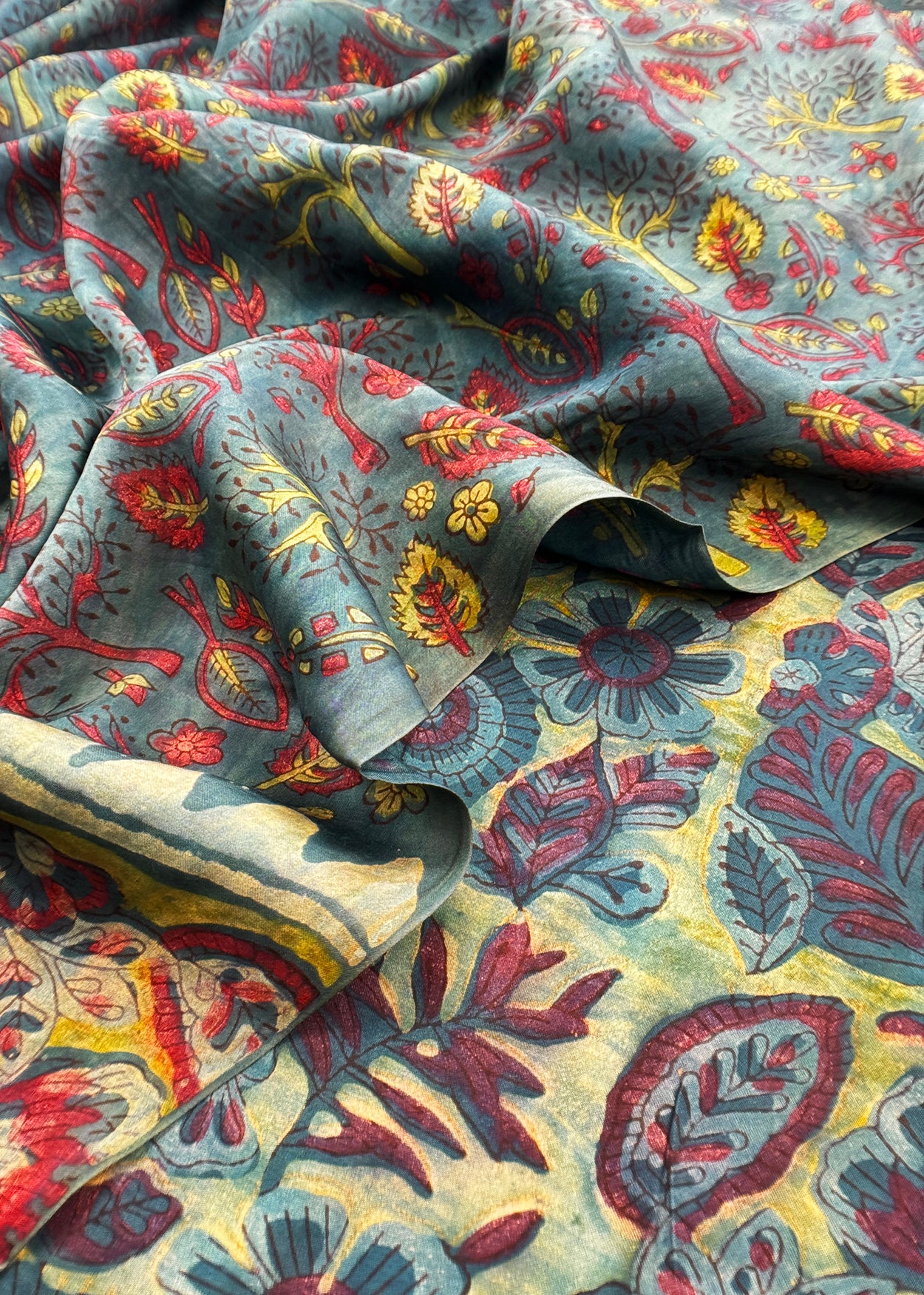 Multicolor Nashpal Ajrakh Suits in Purest Modal by Tussar Fabric