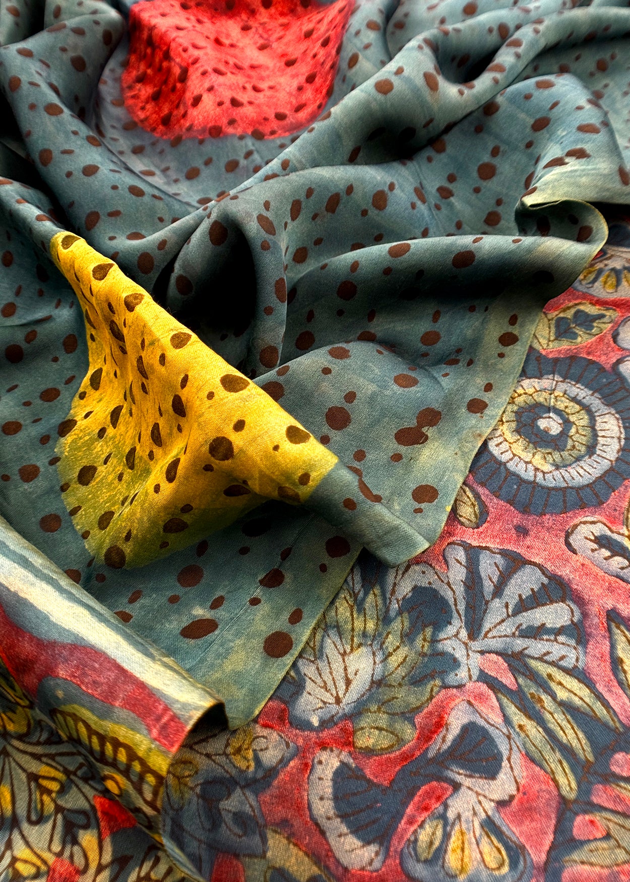 Green With Multicolor Nashpal Ajrakh Suits in Purest Modal by Tussar Fabric