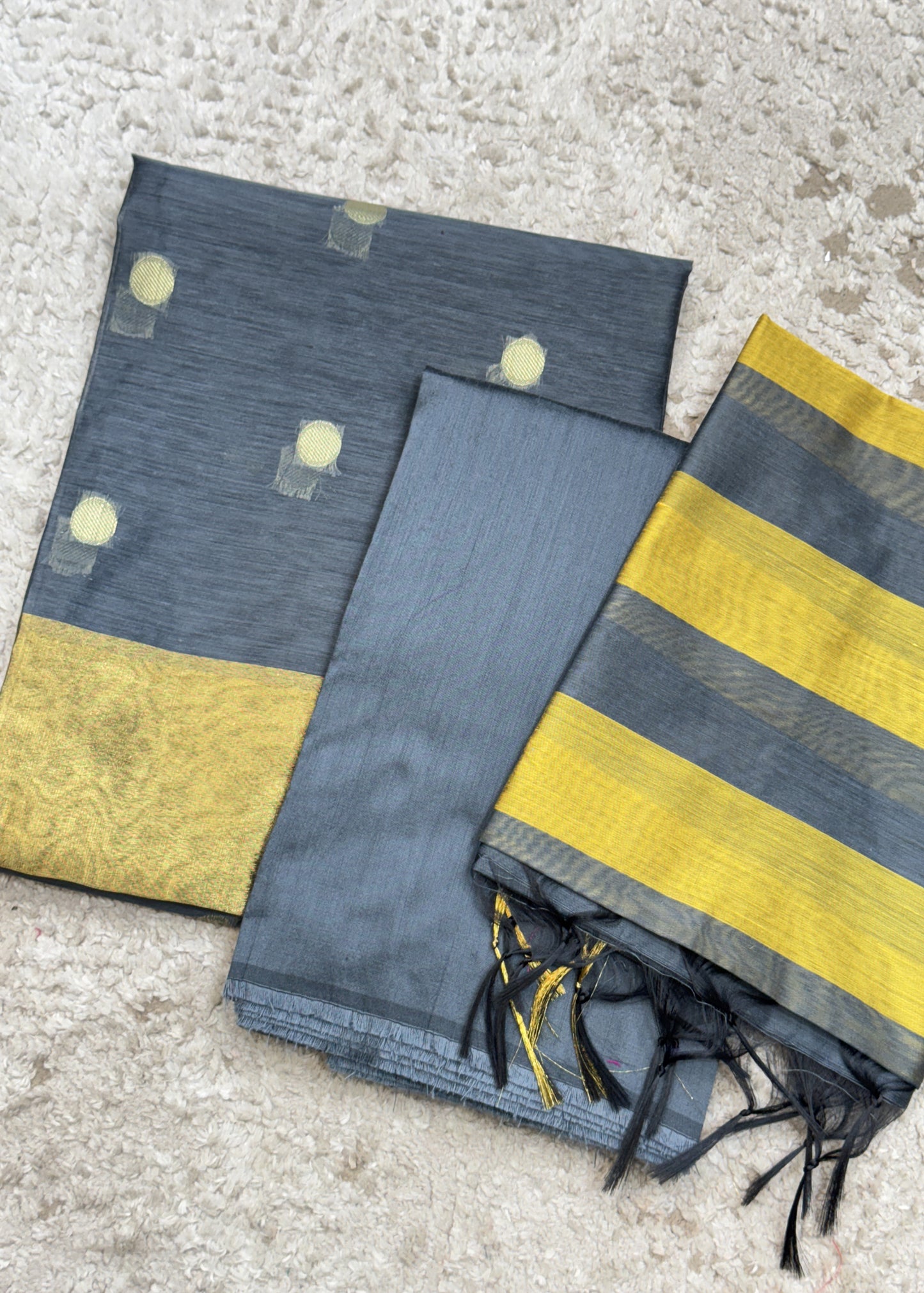 Blue Banarasi Chanderi Suit With Dupatta