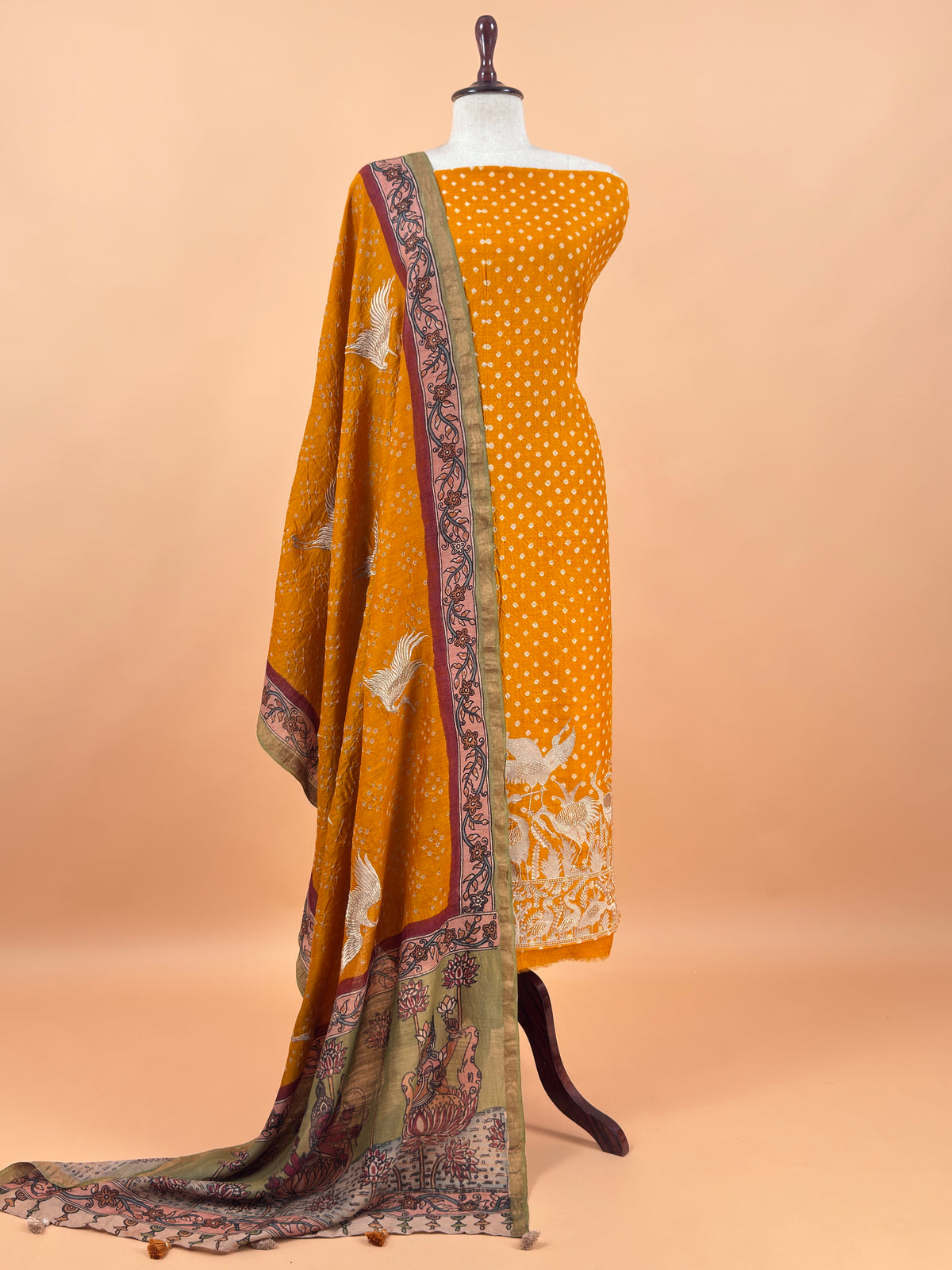 buy unstitched tussar suit set