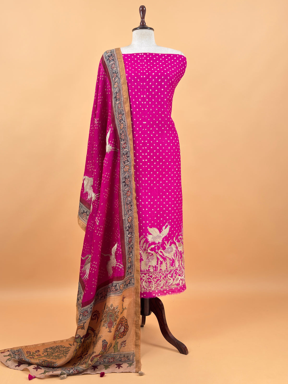 buy unstitched tussar suit set