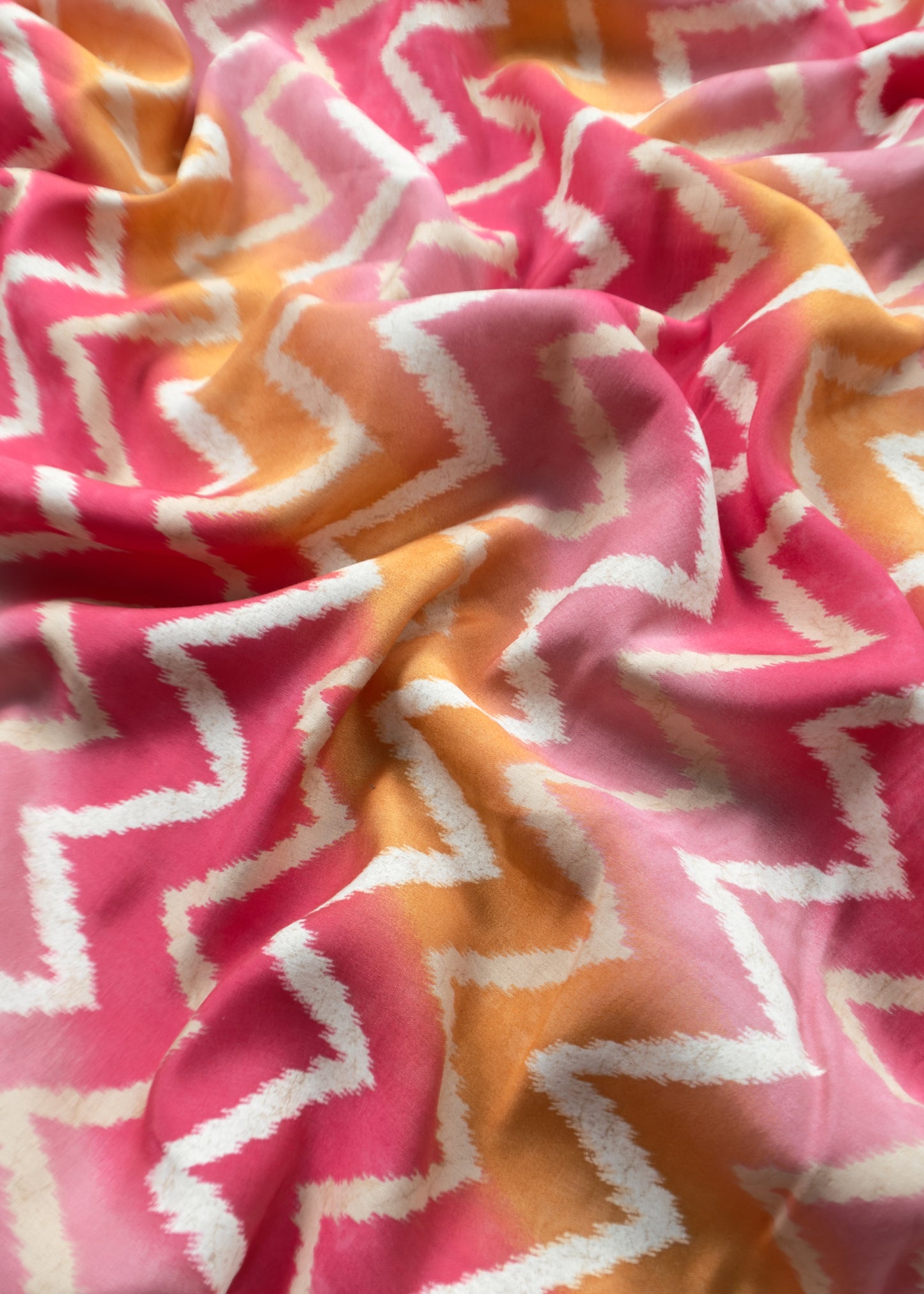 Pink Chanderi Hand-Block Print Unstitched Suit