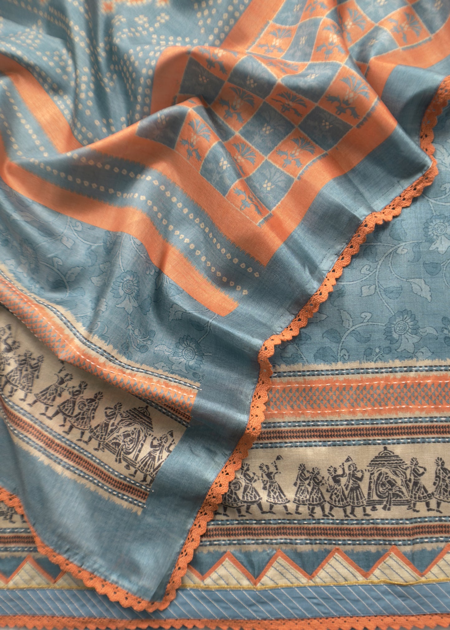 buy unstitched tussar suit set