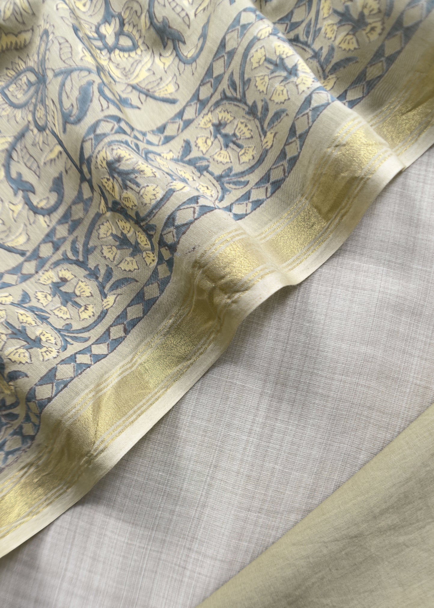 White Smock Chanderi Dupatta Suit In Applique Work