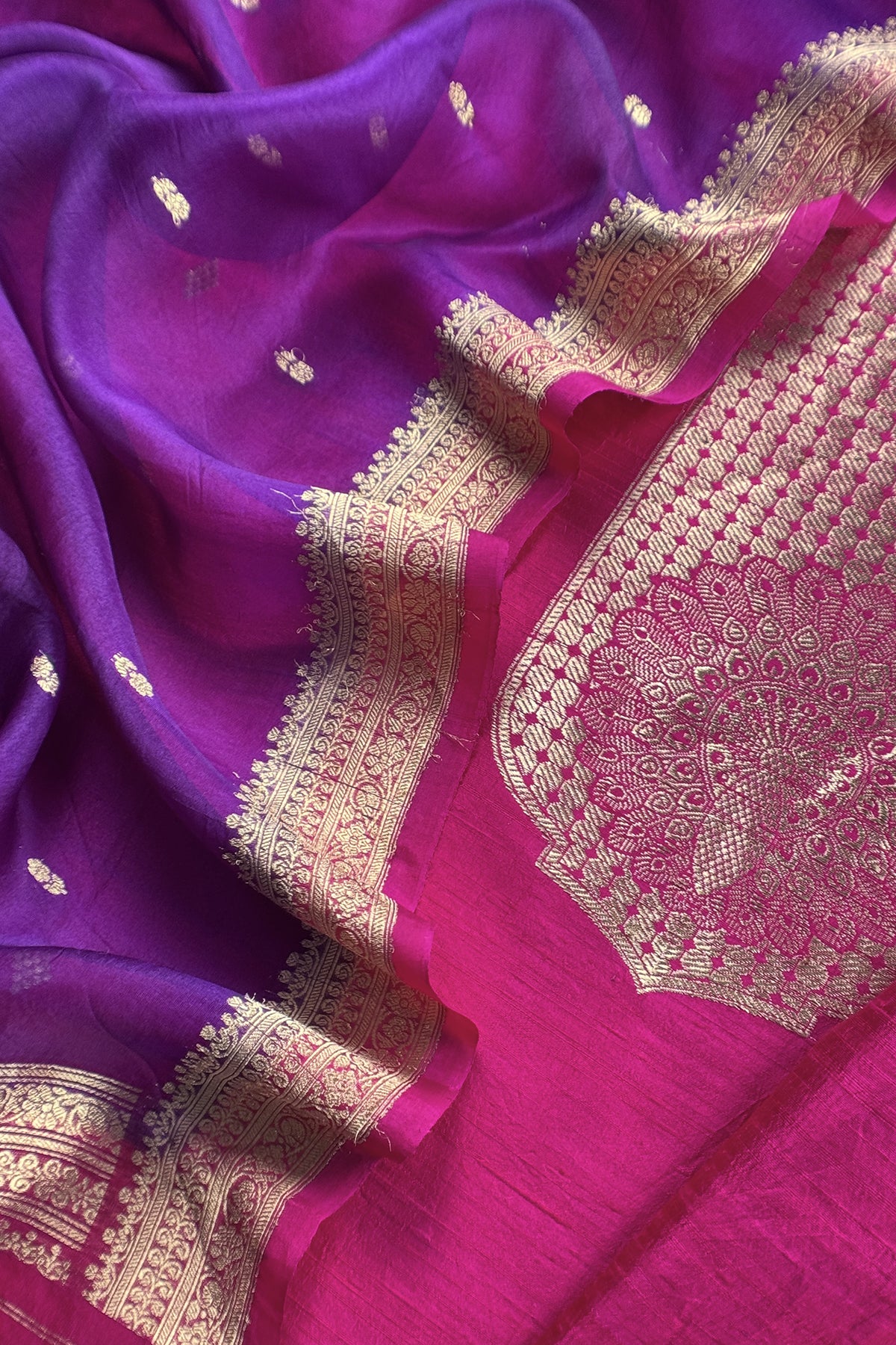 Pink Handloom Raw Silk Kurta And Kora Silk Dupatta With Kadwa Weaving