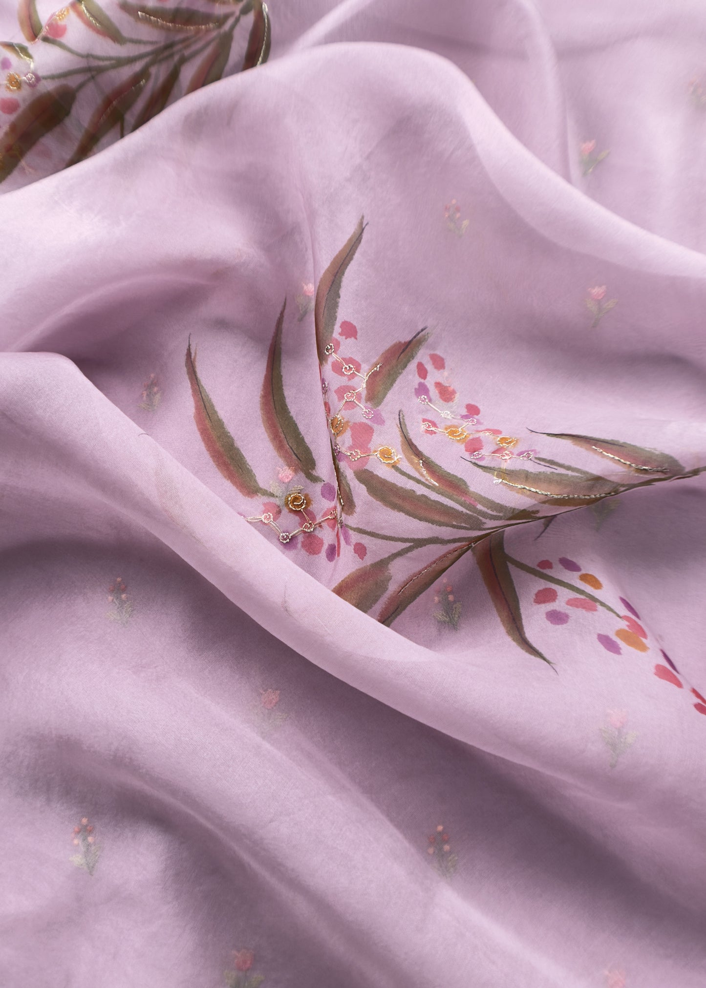 Organza unstitched suit with dupatta