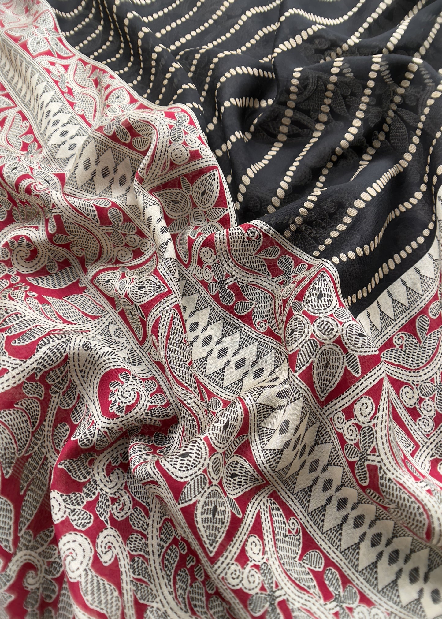 Pure maheshwari silk suit fabric
