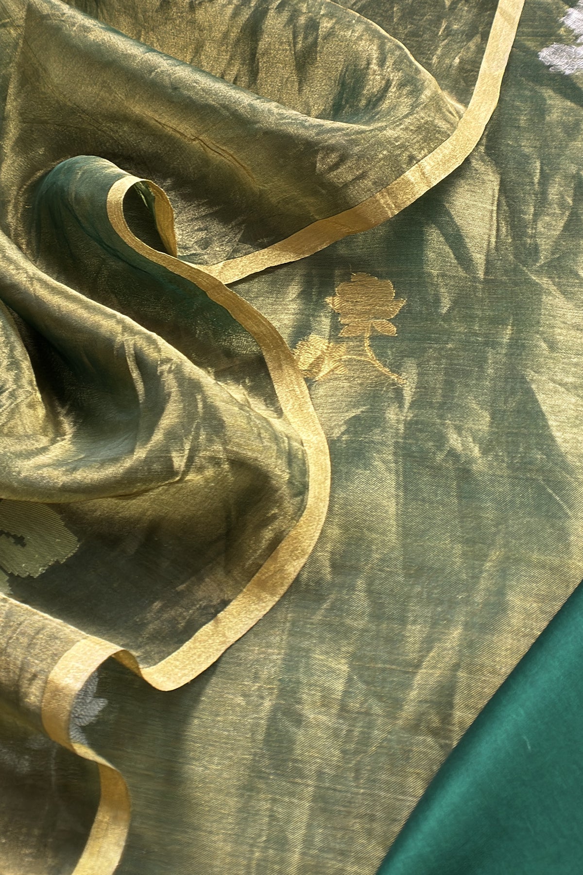 Festive wear tissue silk unstitched suit with dupatta
