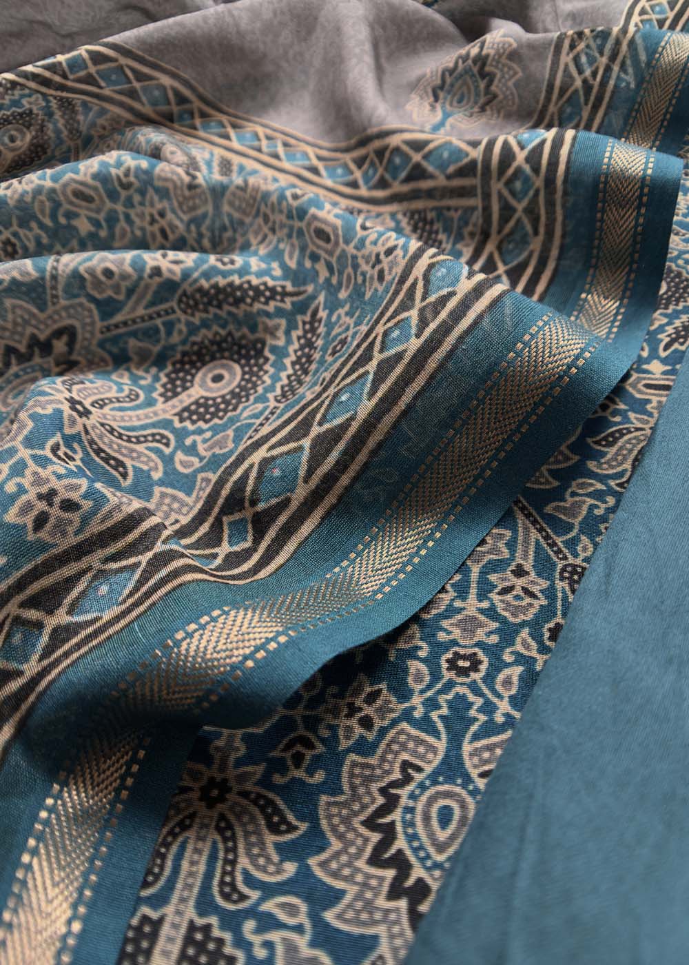 Maheshwari suit with zari lines on dupatta