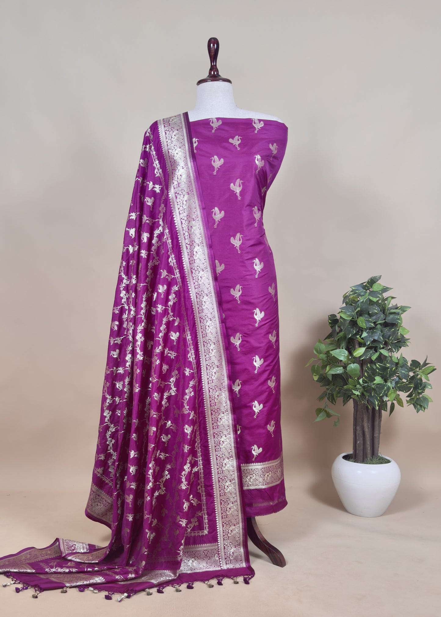 Shop designer katan silk suit for party and wedding celebration