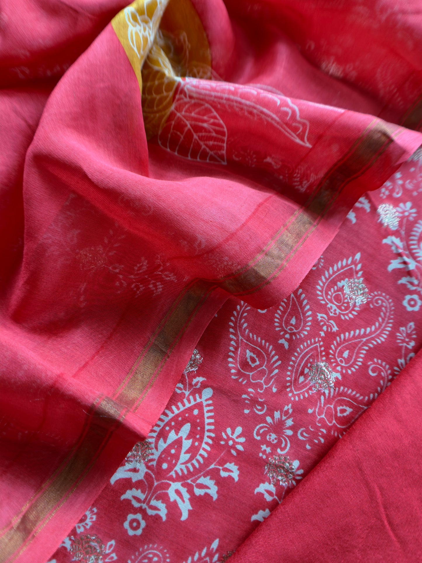 Red Pure Maheshwari Silk Suit With Banarasi Bootis