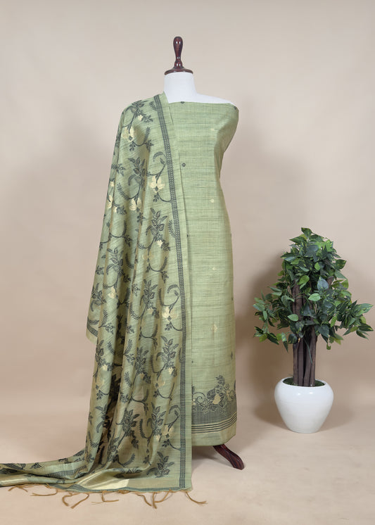 unstitched tussar suit for women