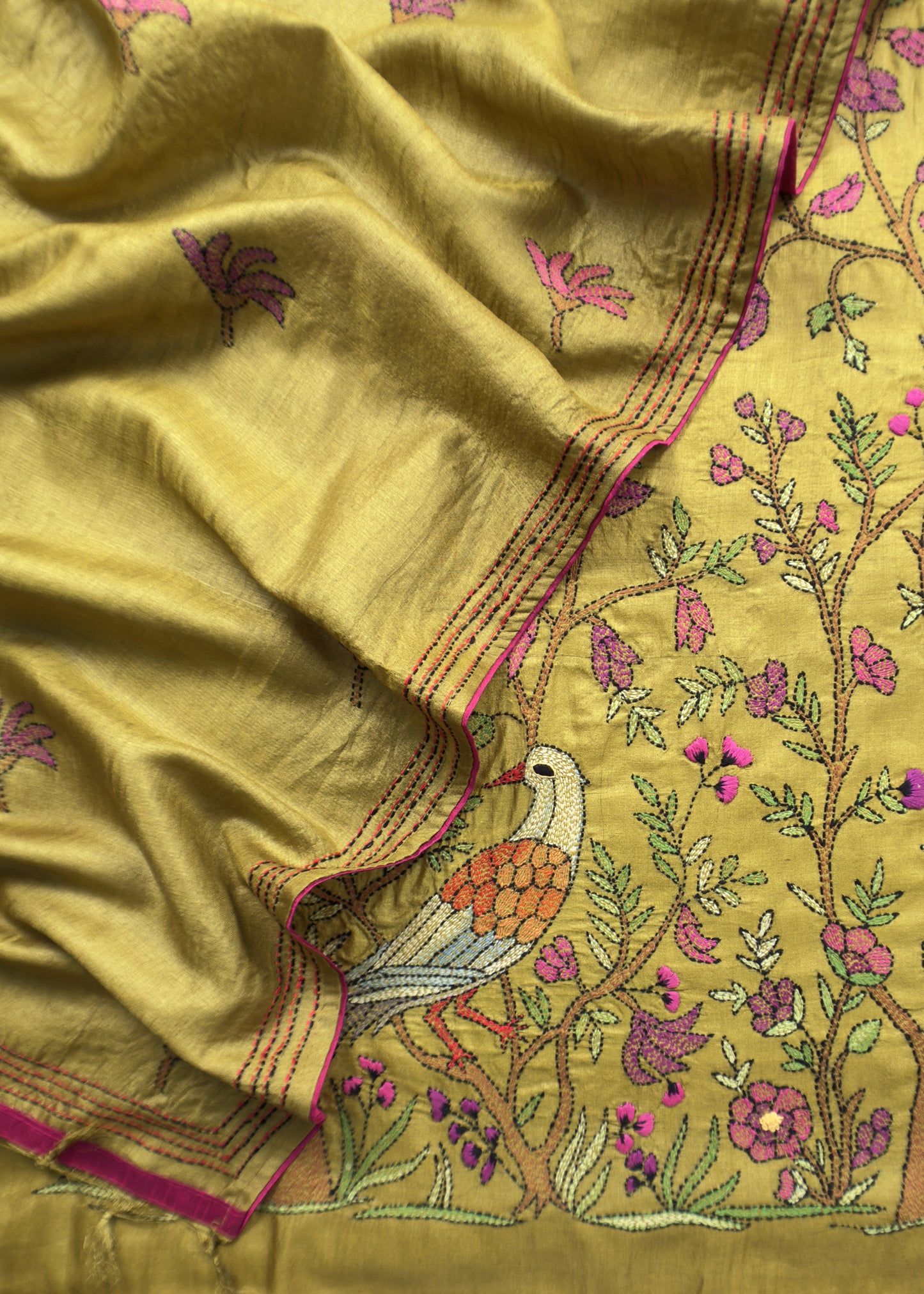 Traditional indian wedding wear tussar silk suit