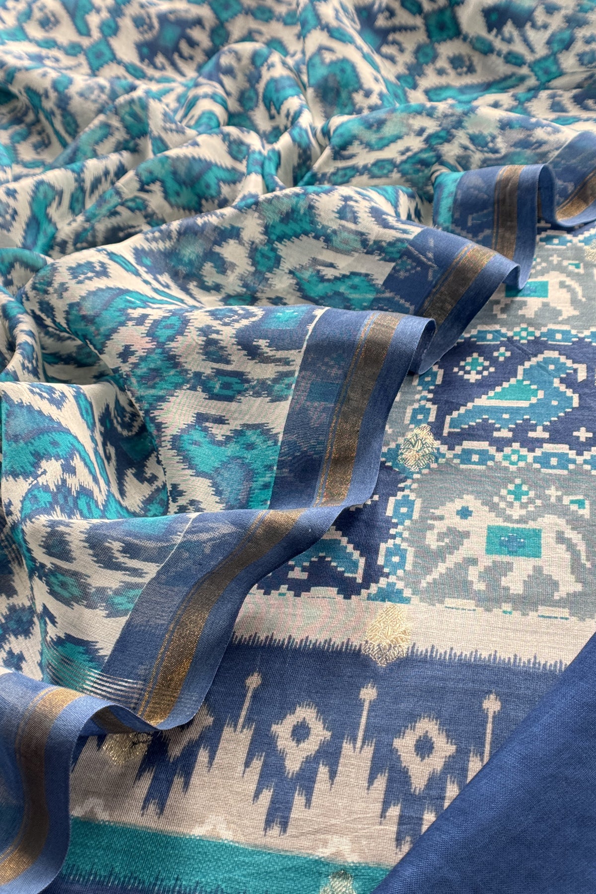 Pure maheshwari silk suit fabric