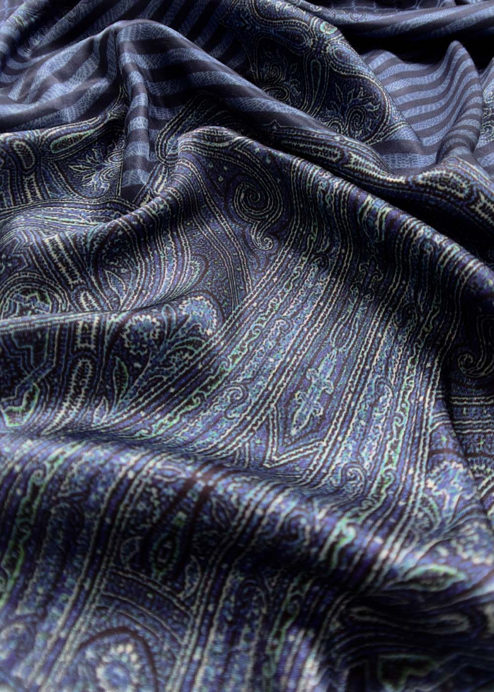 Blue Gajji Silk Suit Contrast Bandhani Dupatta