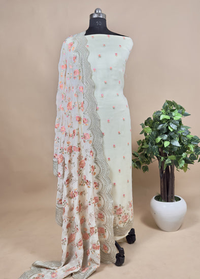 Beautiful Organza Kurta dupatta and plain bottom