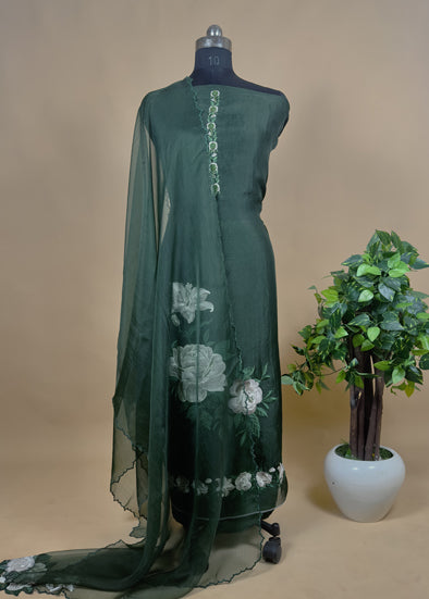 buy online Organza Suit With Embroidered