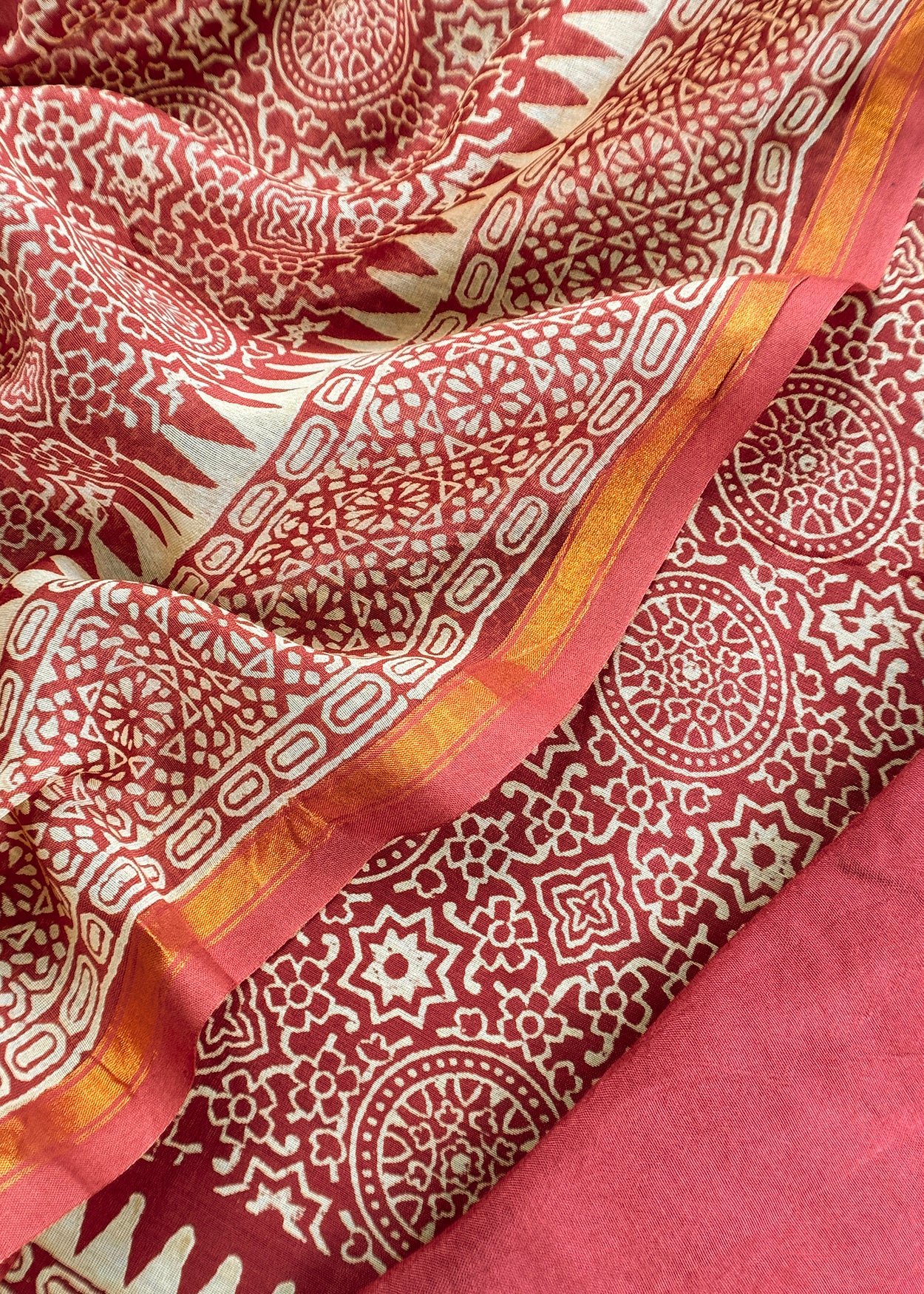 Maheshwari suit with jaipuri ajrakh print