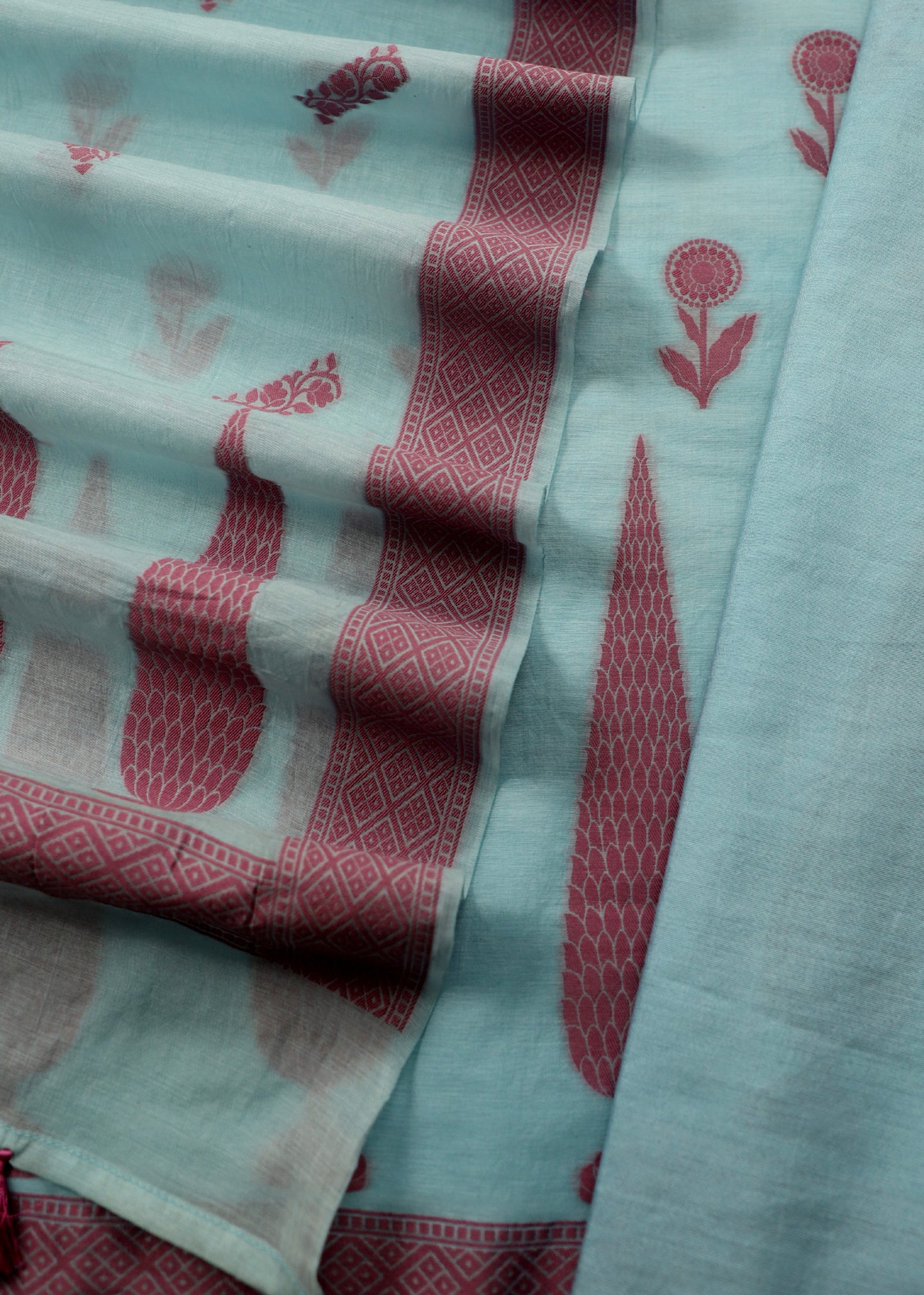 Banarasi Handloom Cotton Unstitched Suit With Contrast Cutwork Weaving