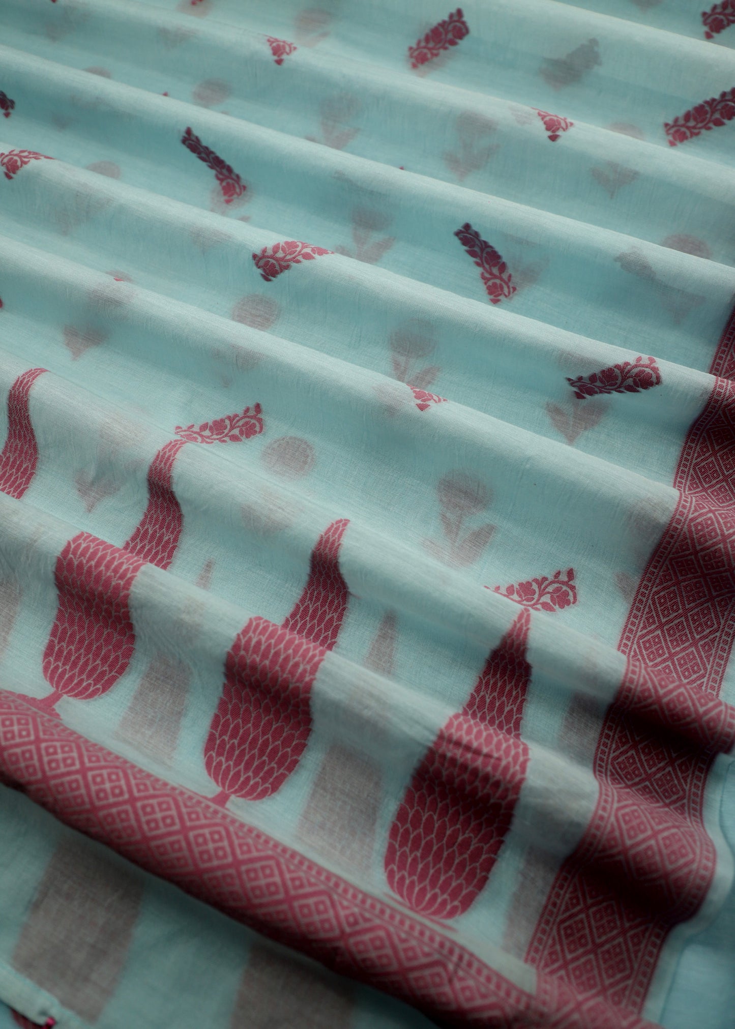Banarasi Handloom Cotton Unstitched Suit With Contrast Cutwork Weaving