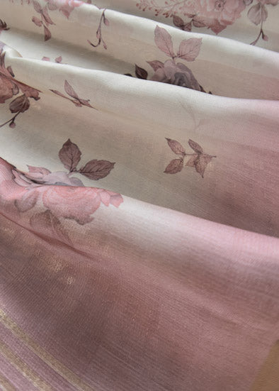 Brown Chanderi Suit With Digital Print Dupatta
