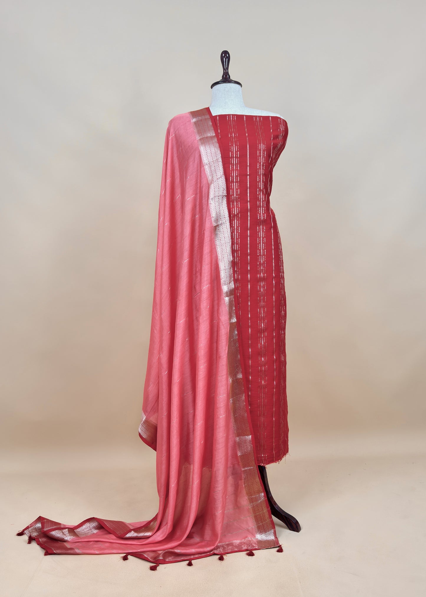Purple Varanasi Silk Suit With Zari Weaving