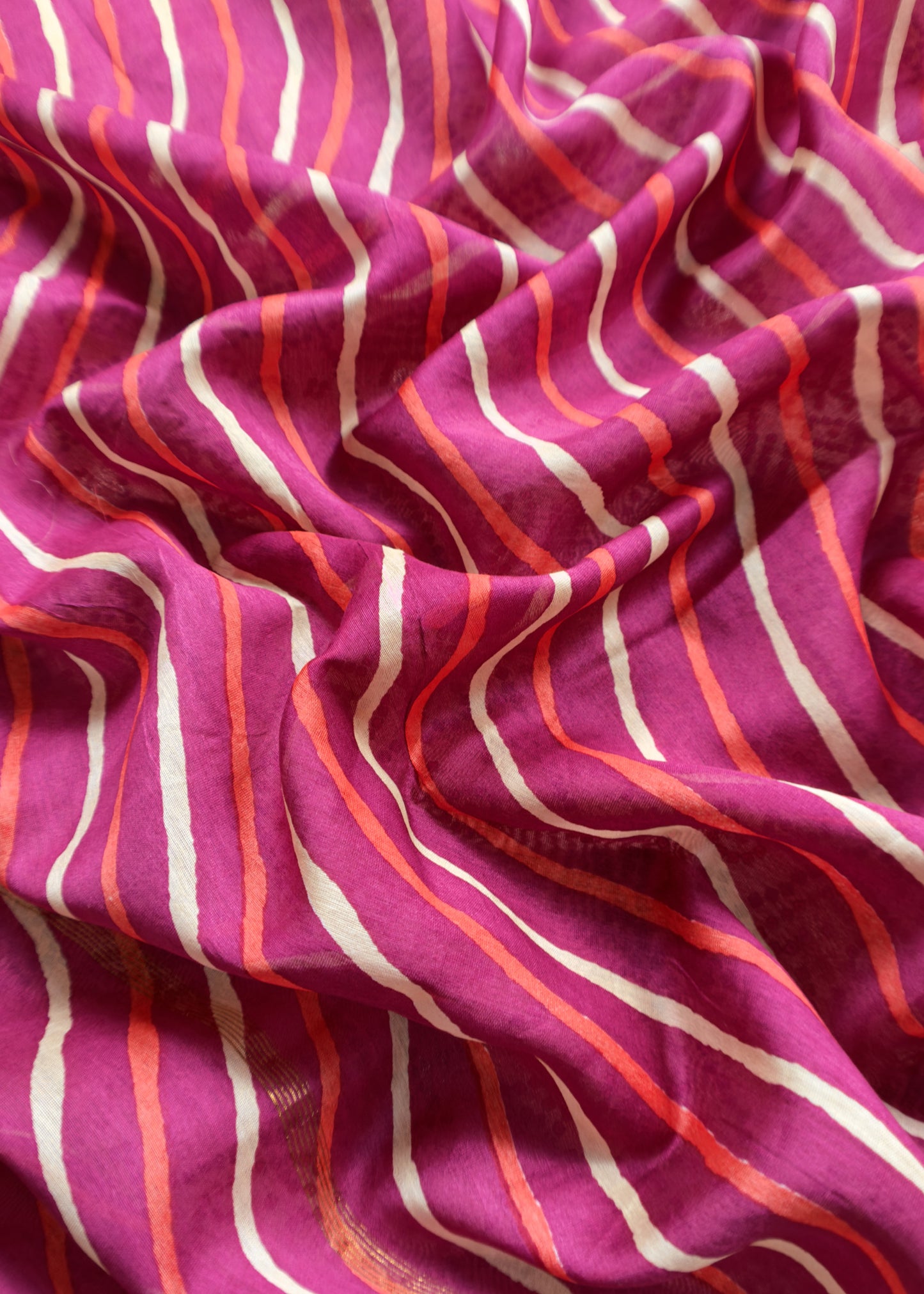 Peach And Wine Pure Maheshwari Silk Patola Kurta And Leheriya Dupatta With Banarasi Bootis