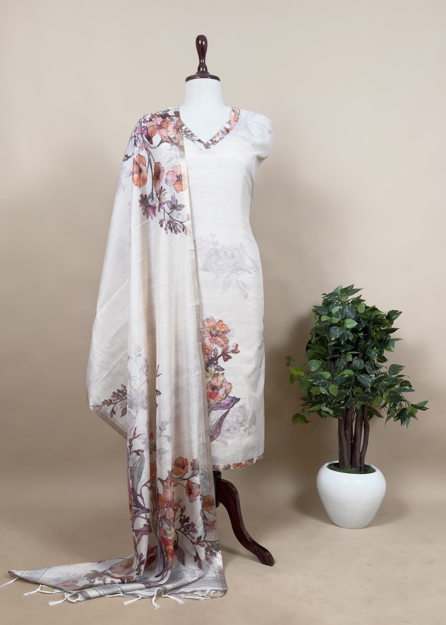 Office wear tussar suit at the best price