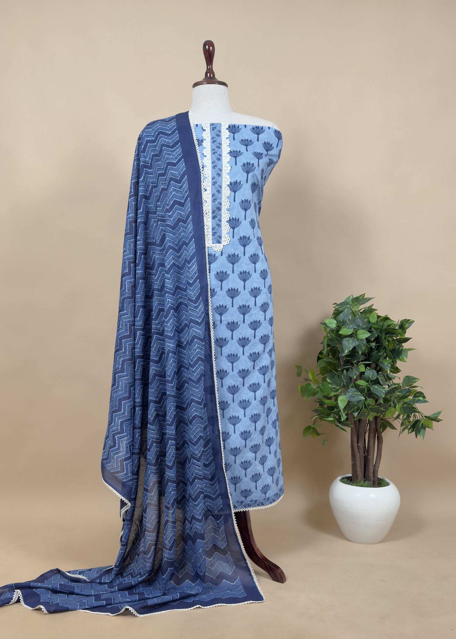 unstitched cotton suit
