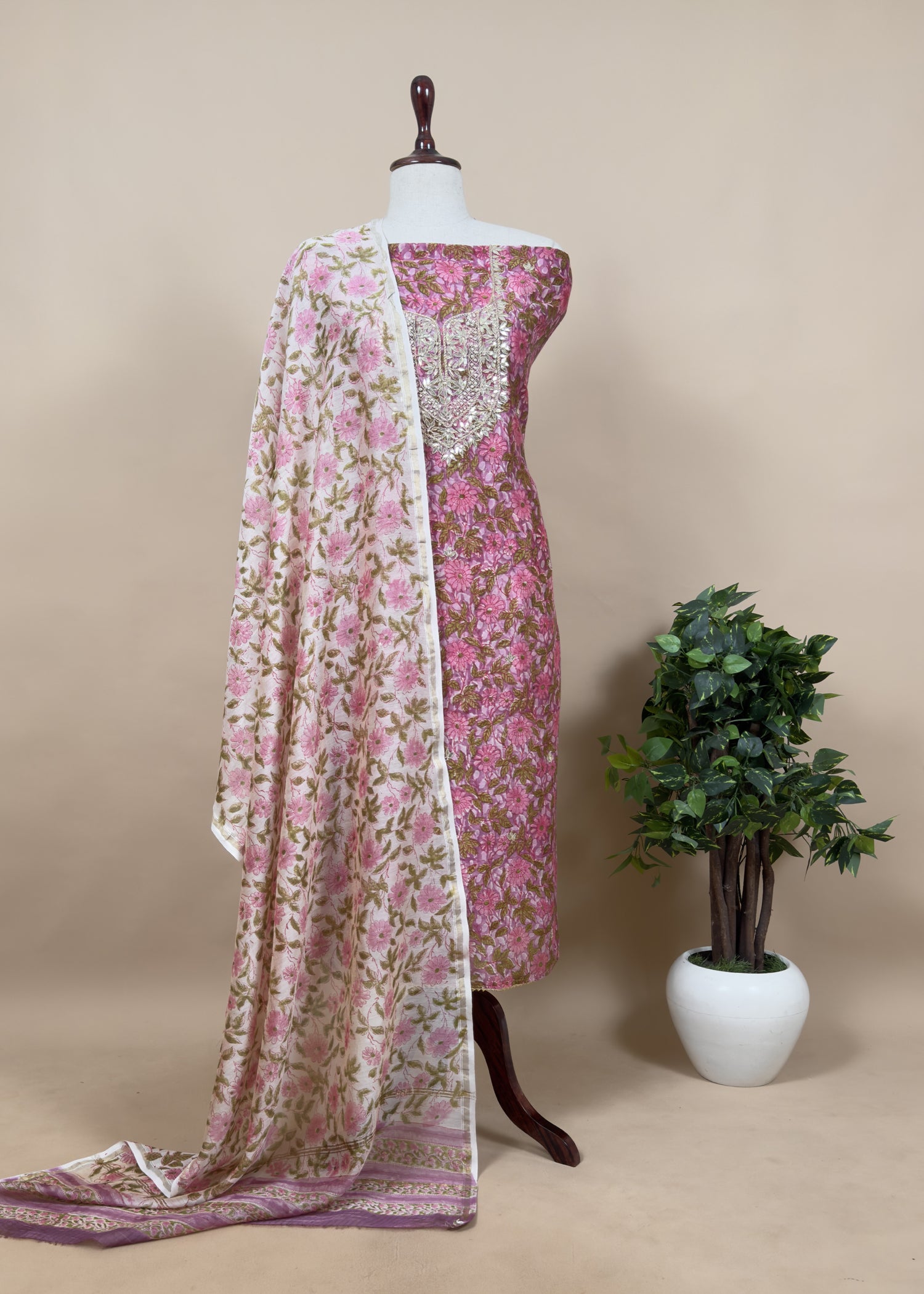 Summer wear Suit Pure Chanderi Fabric