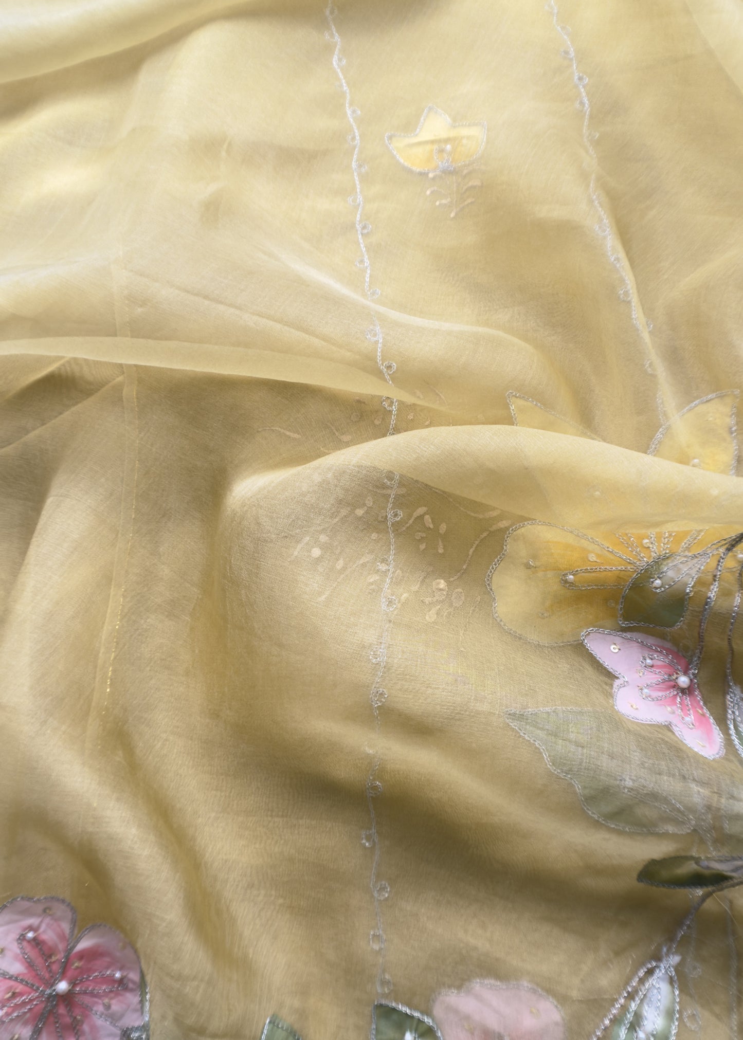 Organza unstitched suit with dupatta