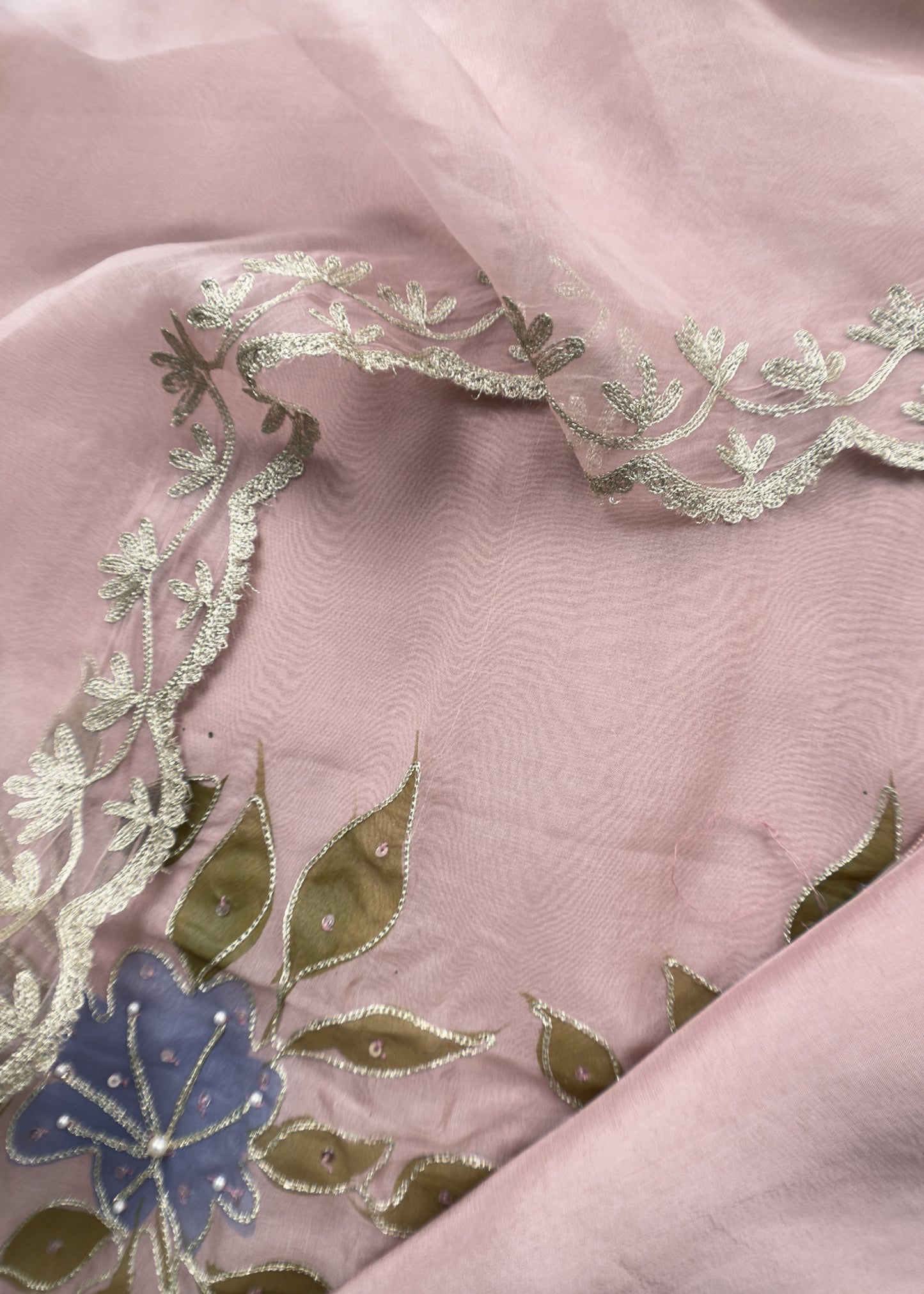 Organza unstitched suit with dupatta