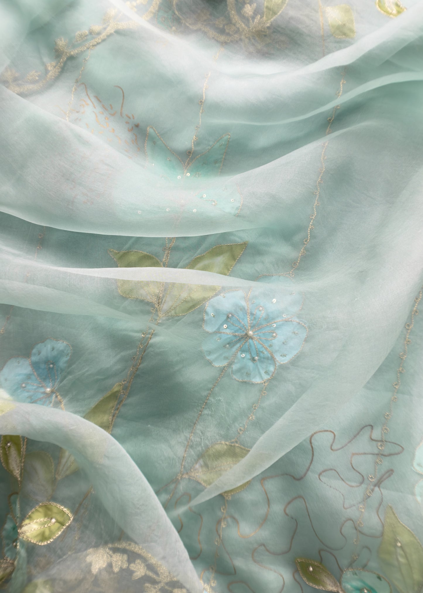 Organza unstitched suit with dupatta