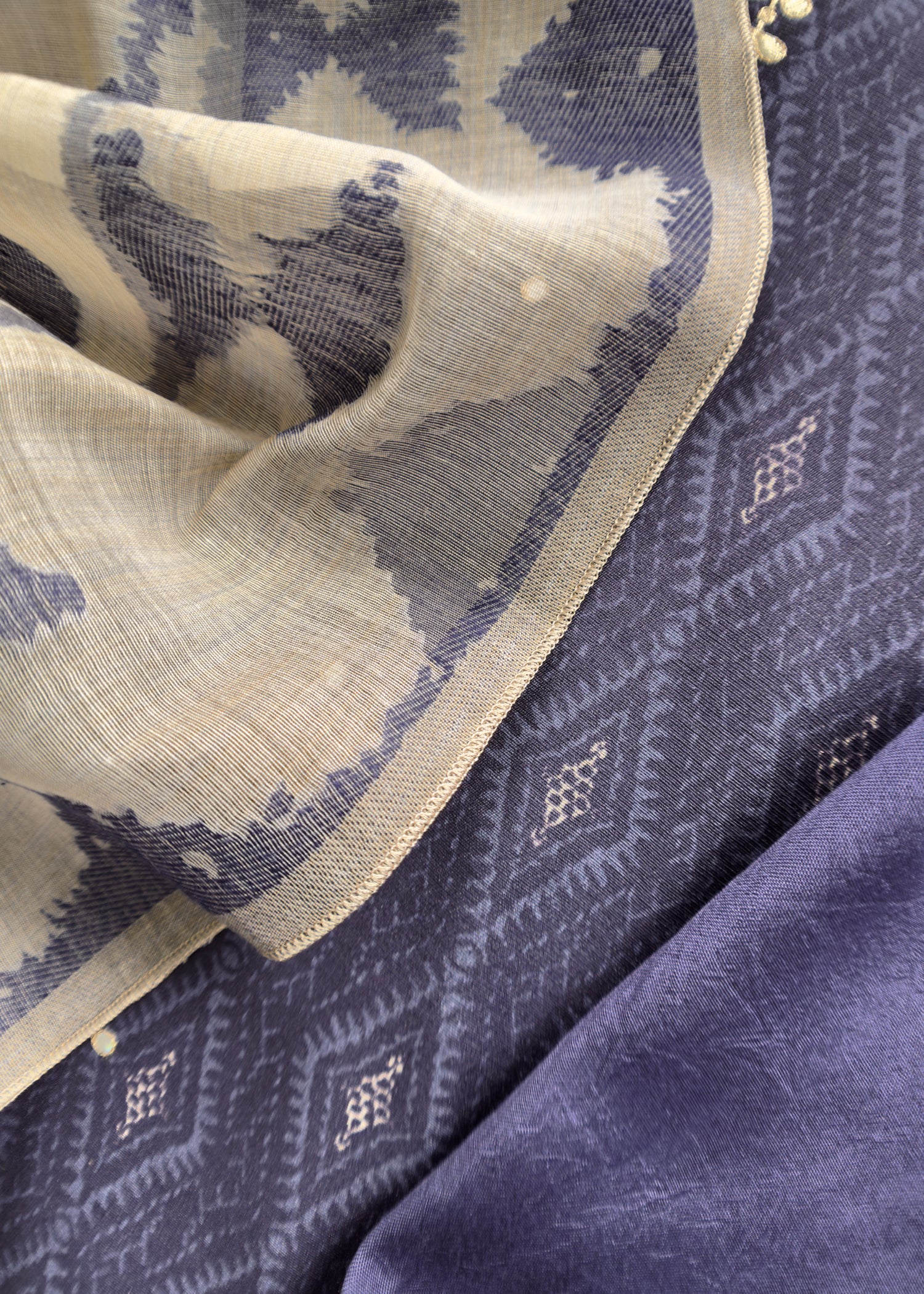 Chanderi suit fabric with jamdani dupatta