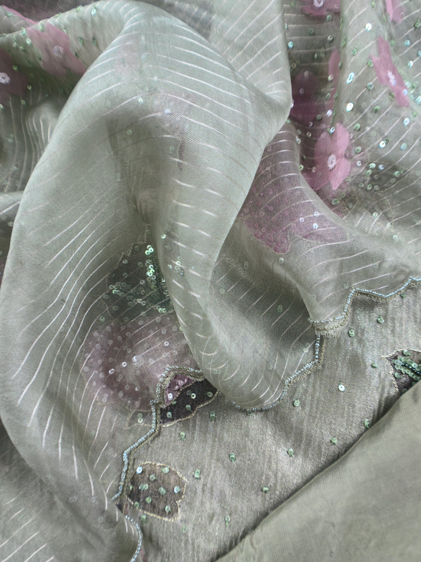 Crushed Tissue Silk Unstitched Suit