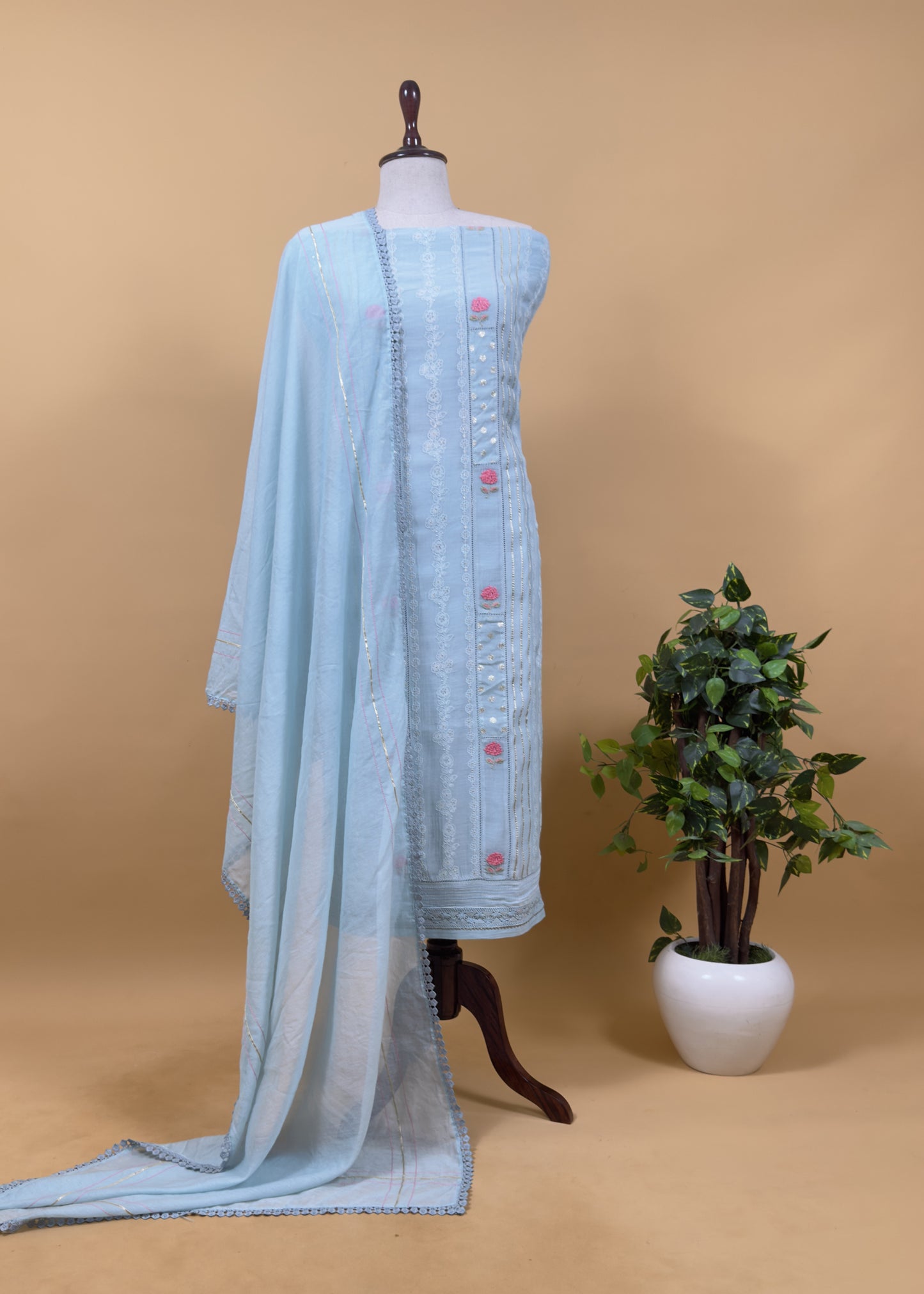 Sunshine Yellow Pure Mul Suit With Gold Pitta Work And Resham Embroidery