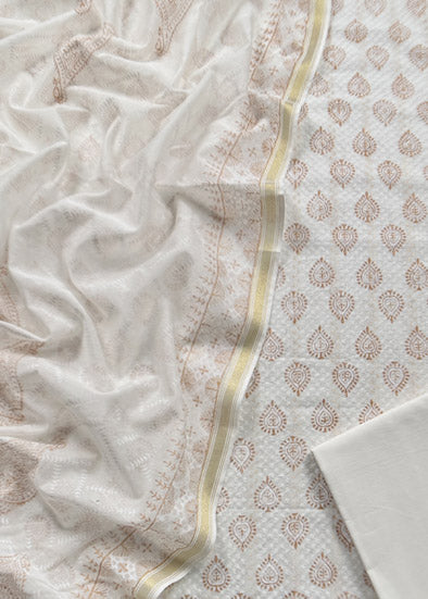 Cotton Unstiched Suit Cotton Dupatta