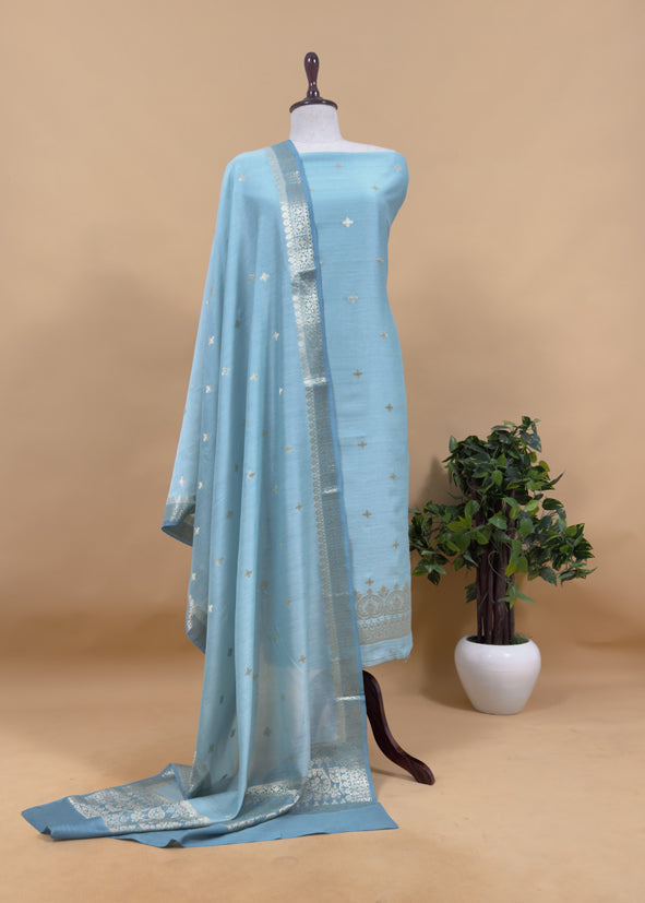 Pure Unstitched Banarasi Silk Suit With Dupatta
