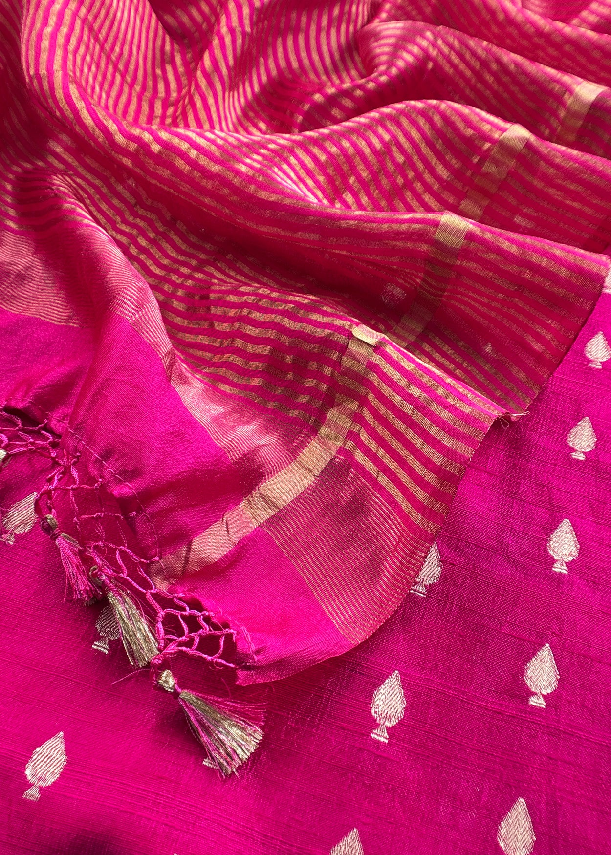 Pure raw silk suit with kadwa weaving