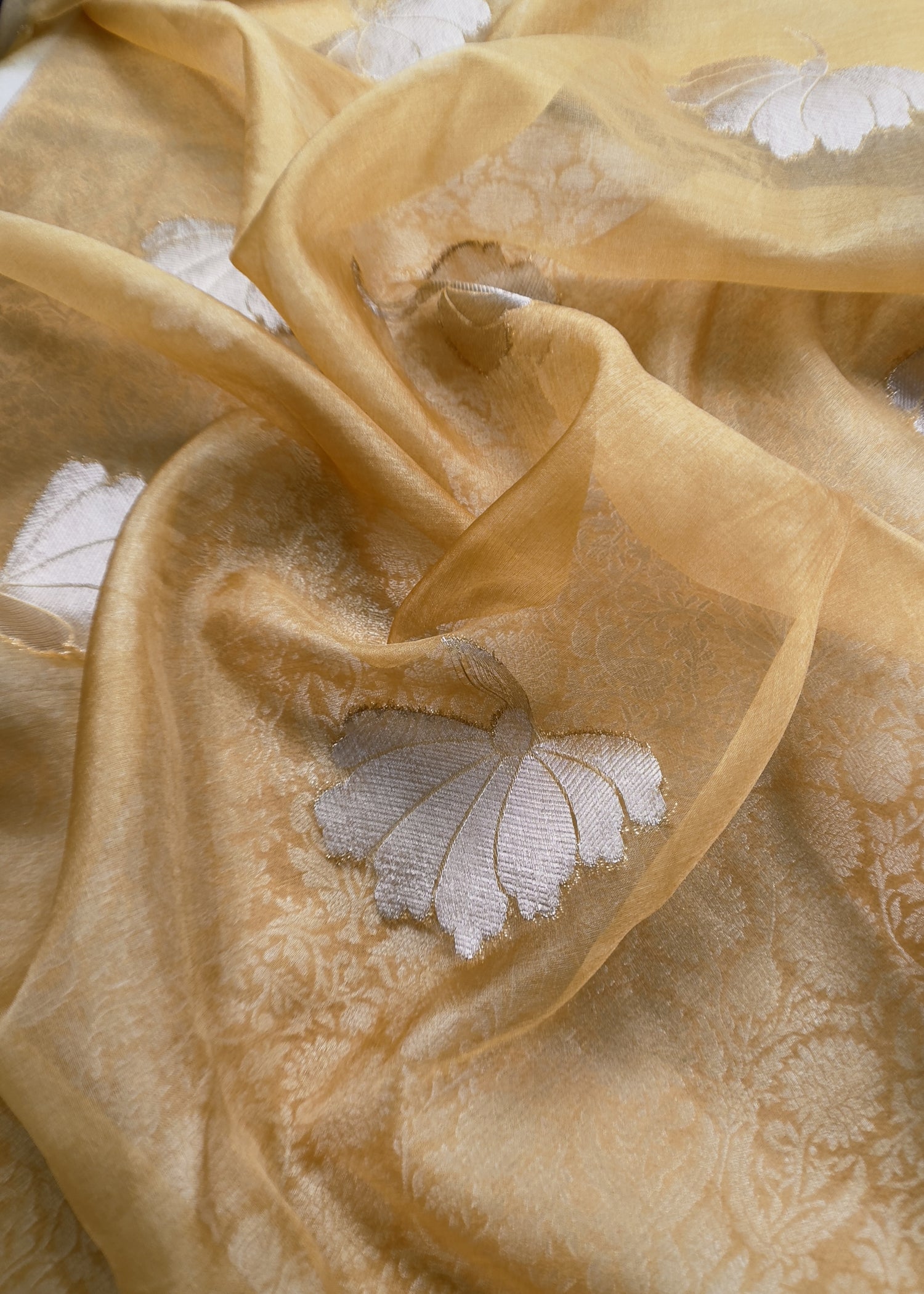 Indian Traditional Wear Brocade Organza Fabric