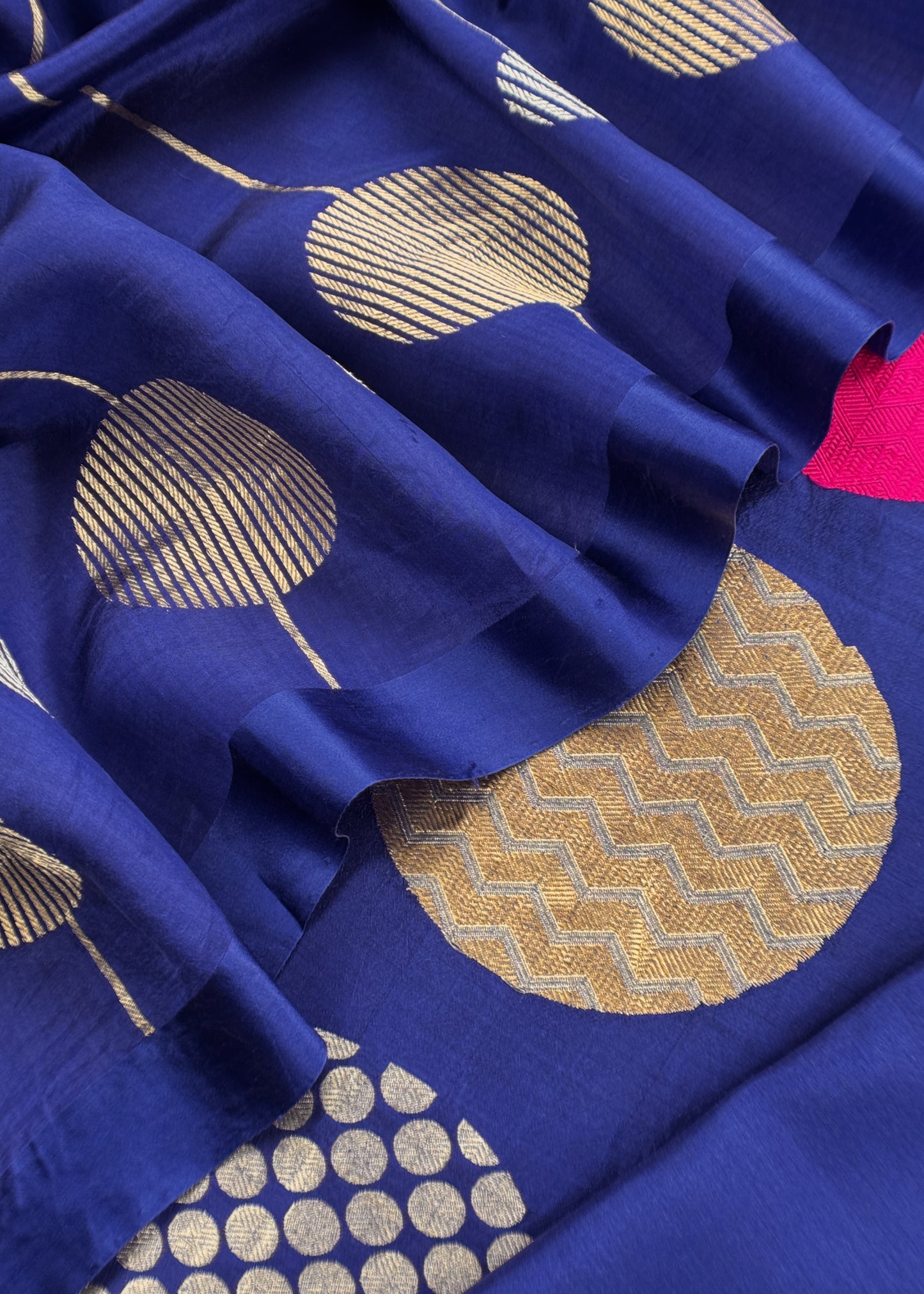 Timeless Blue Handloom Silk Suit With Weaving