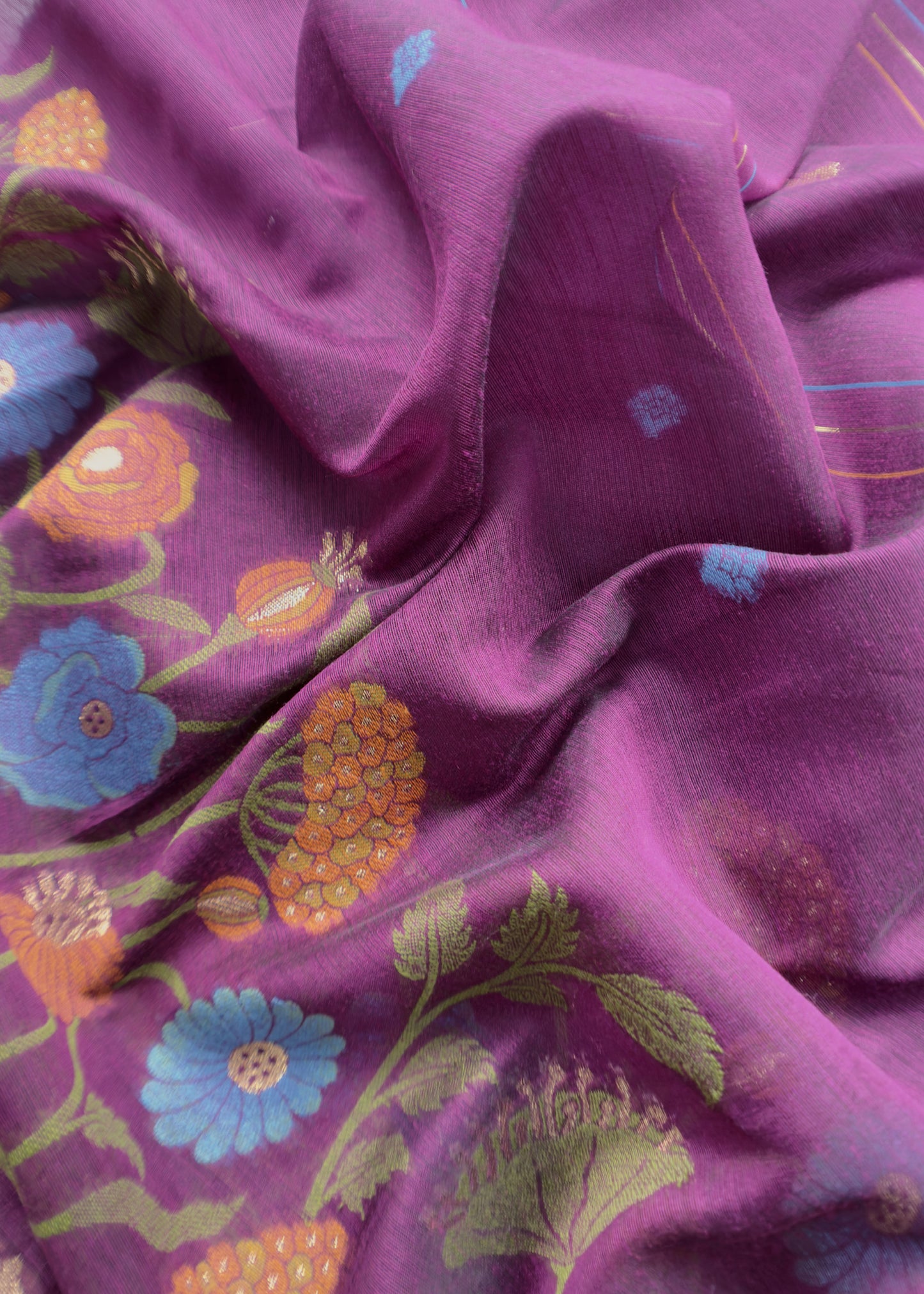 Floral Jamdani Weave Unstitched Chanderi Suit