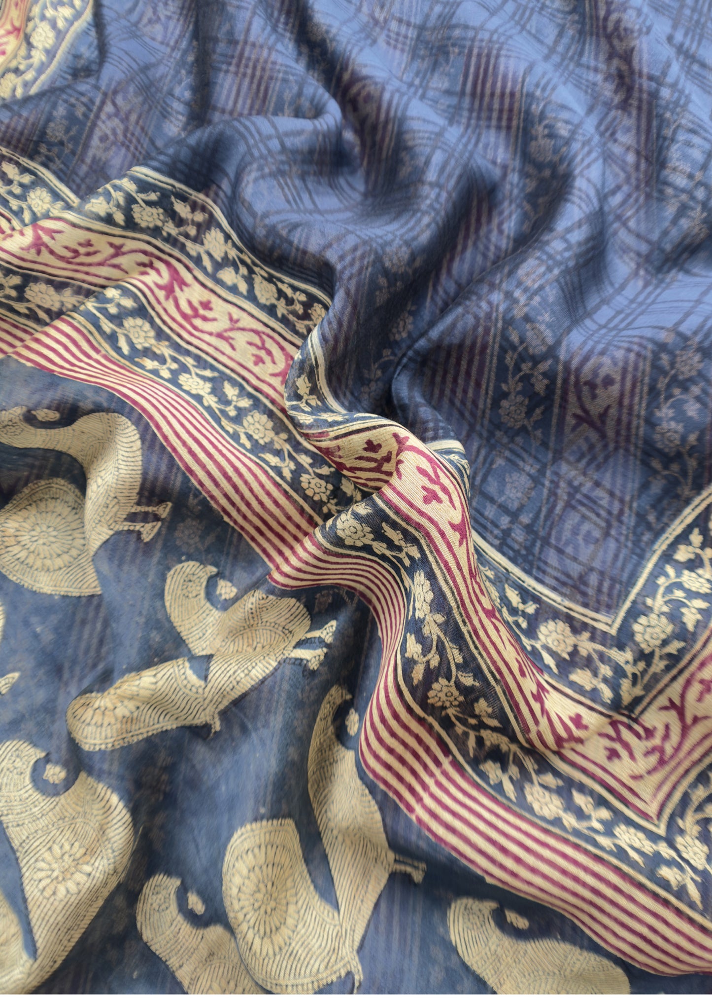 Pure maheshwari silk suit fabric