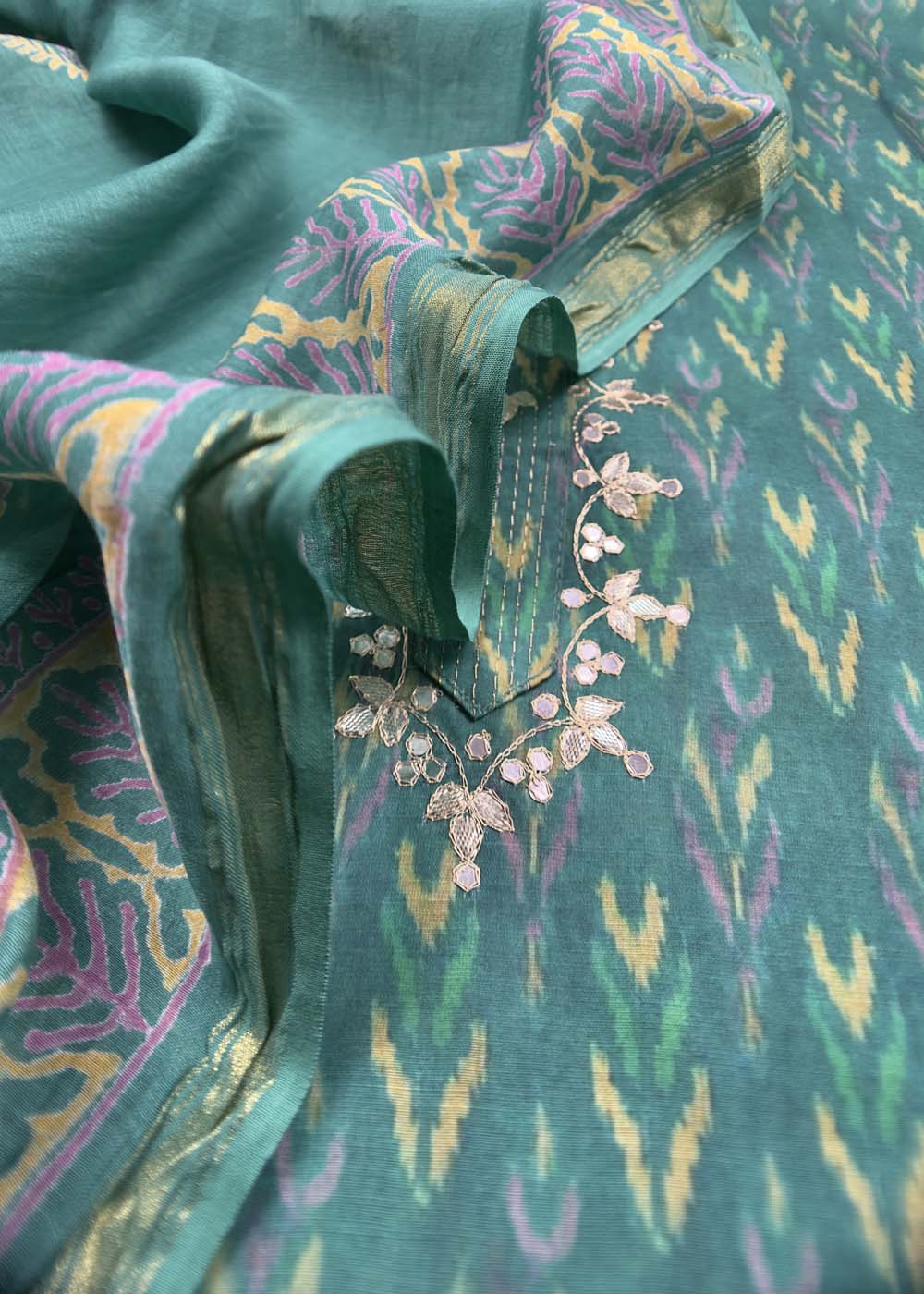 Tussar Ikat Suit Design Dupatta
