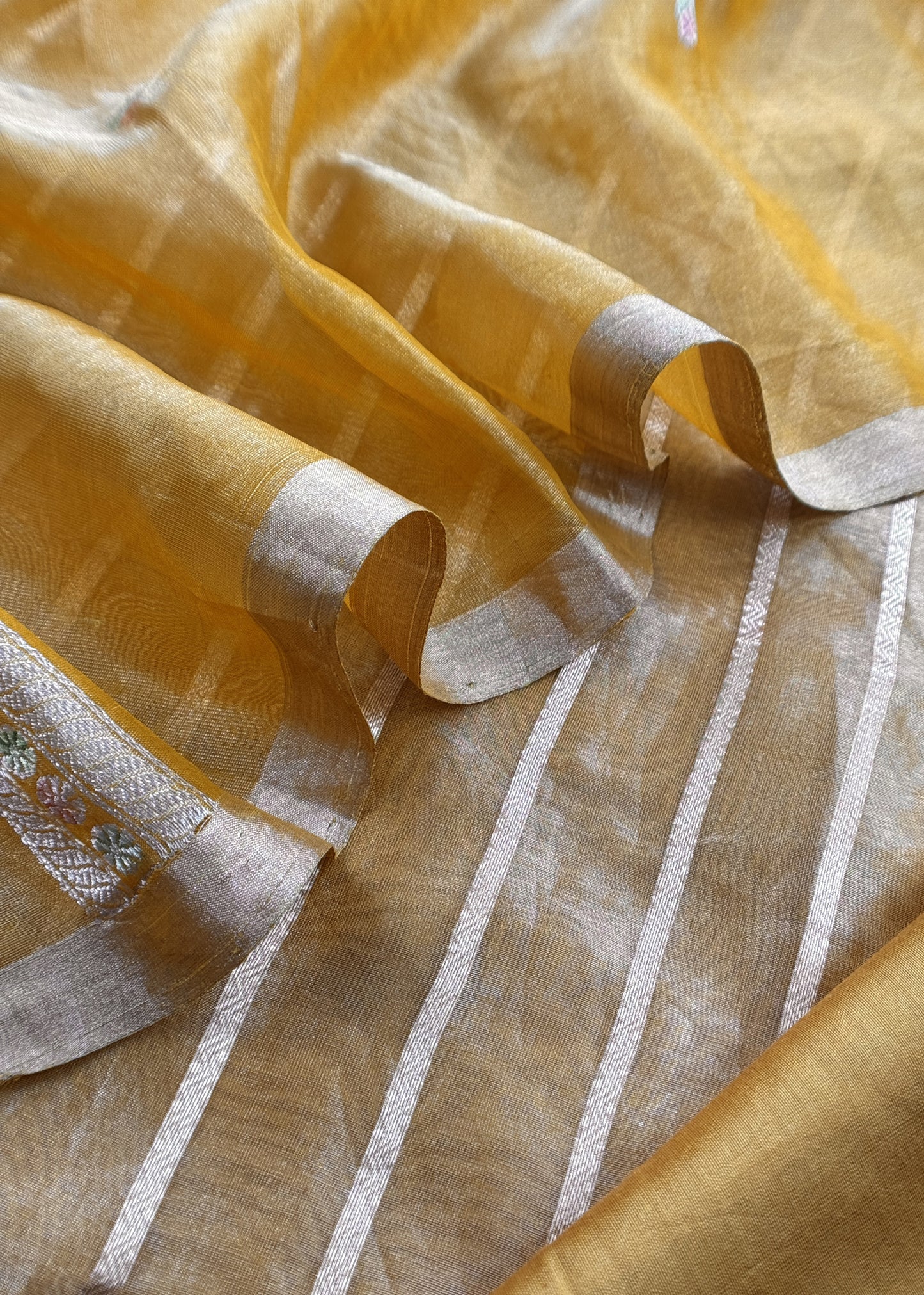 Luxury handloom tissue silk suit with dupatta