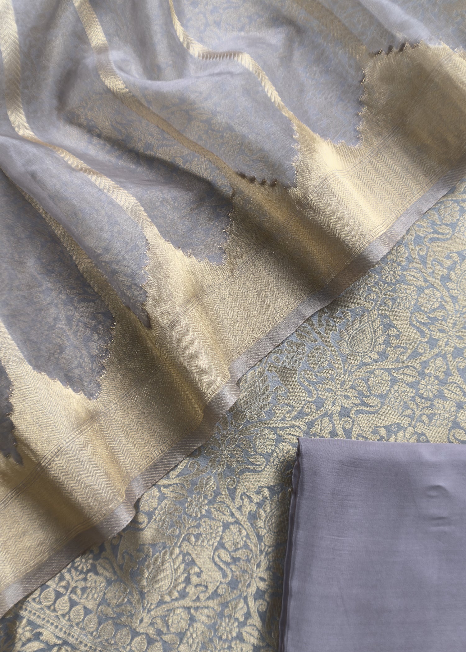 Indian Traditional Wear Brocade Organza Fabric