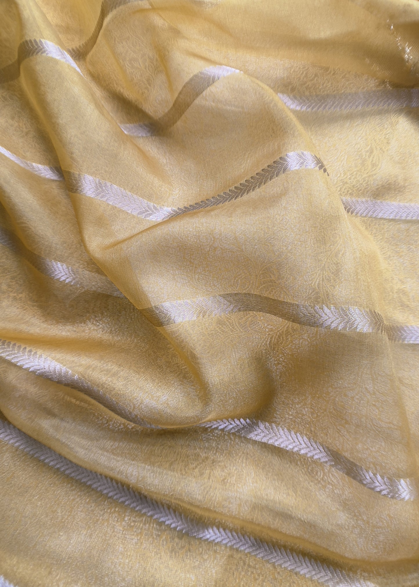 Indian Traditional Wear Brocade Organza Fabric