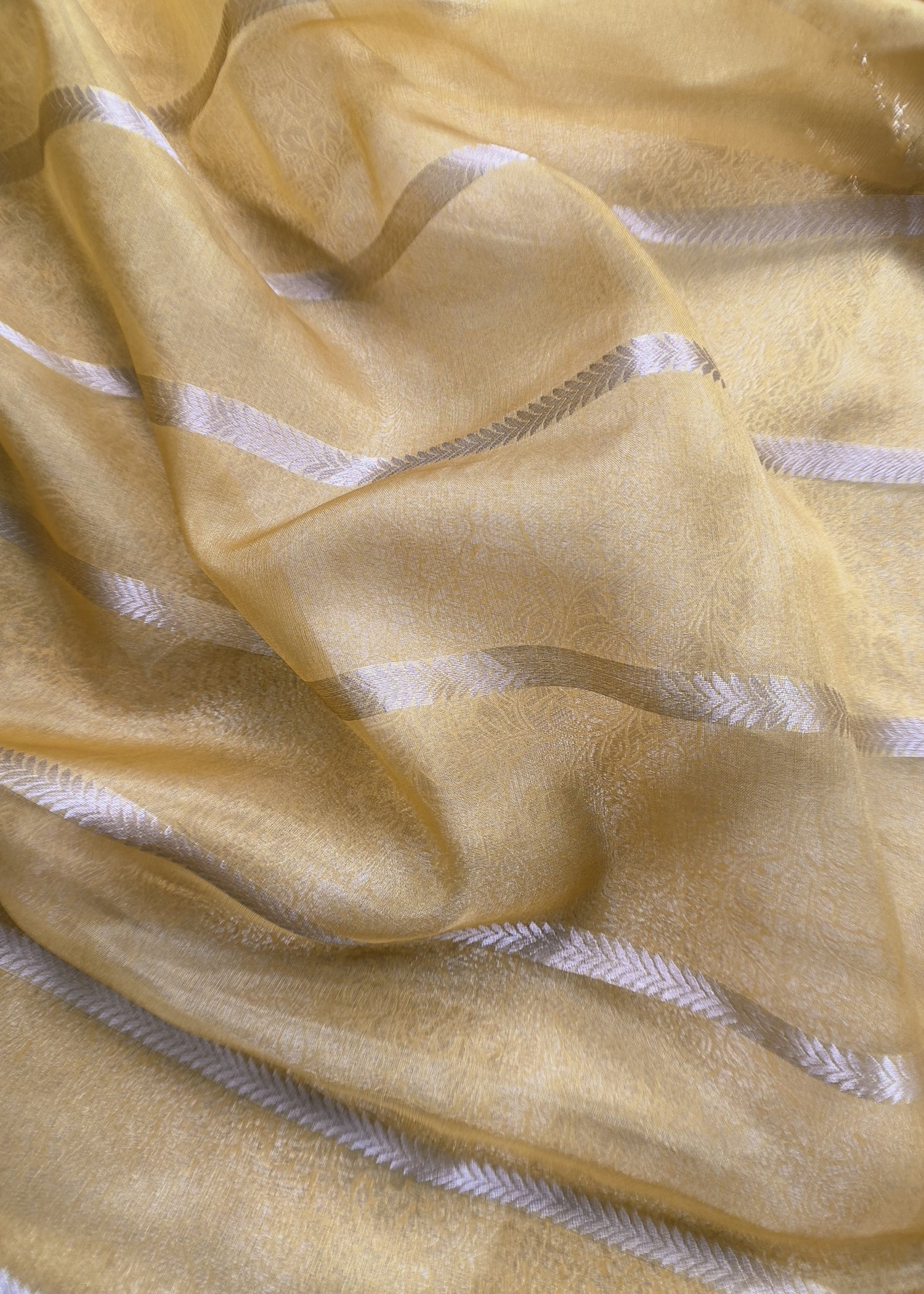 Indian Traditional Wear Brocade Organza Fabric