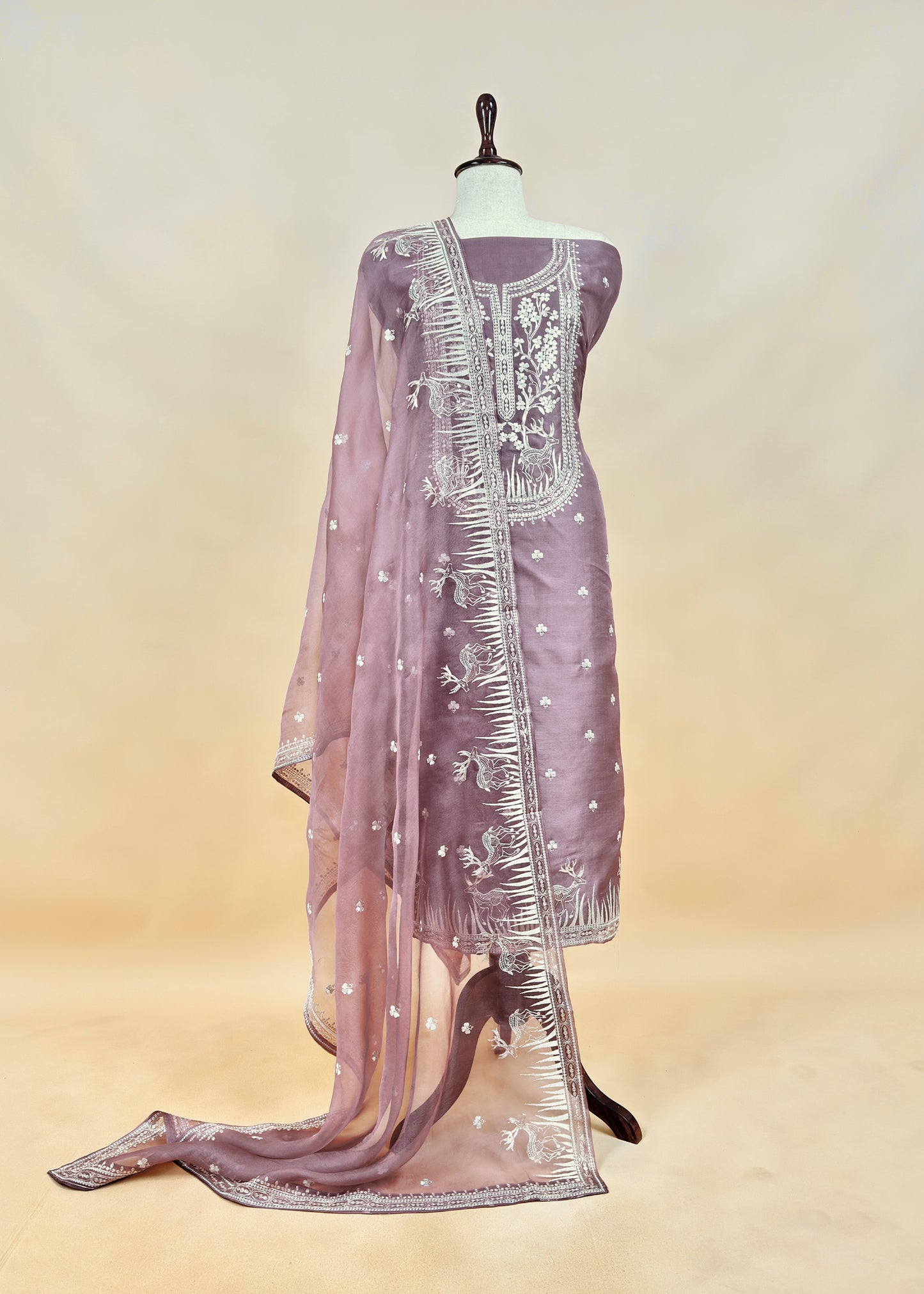 Luxe The Yellow Pure Kora Silk Suit With Gold And Silver Pitta Handwork
