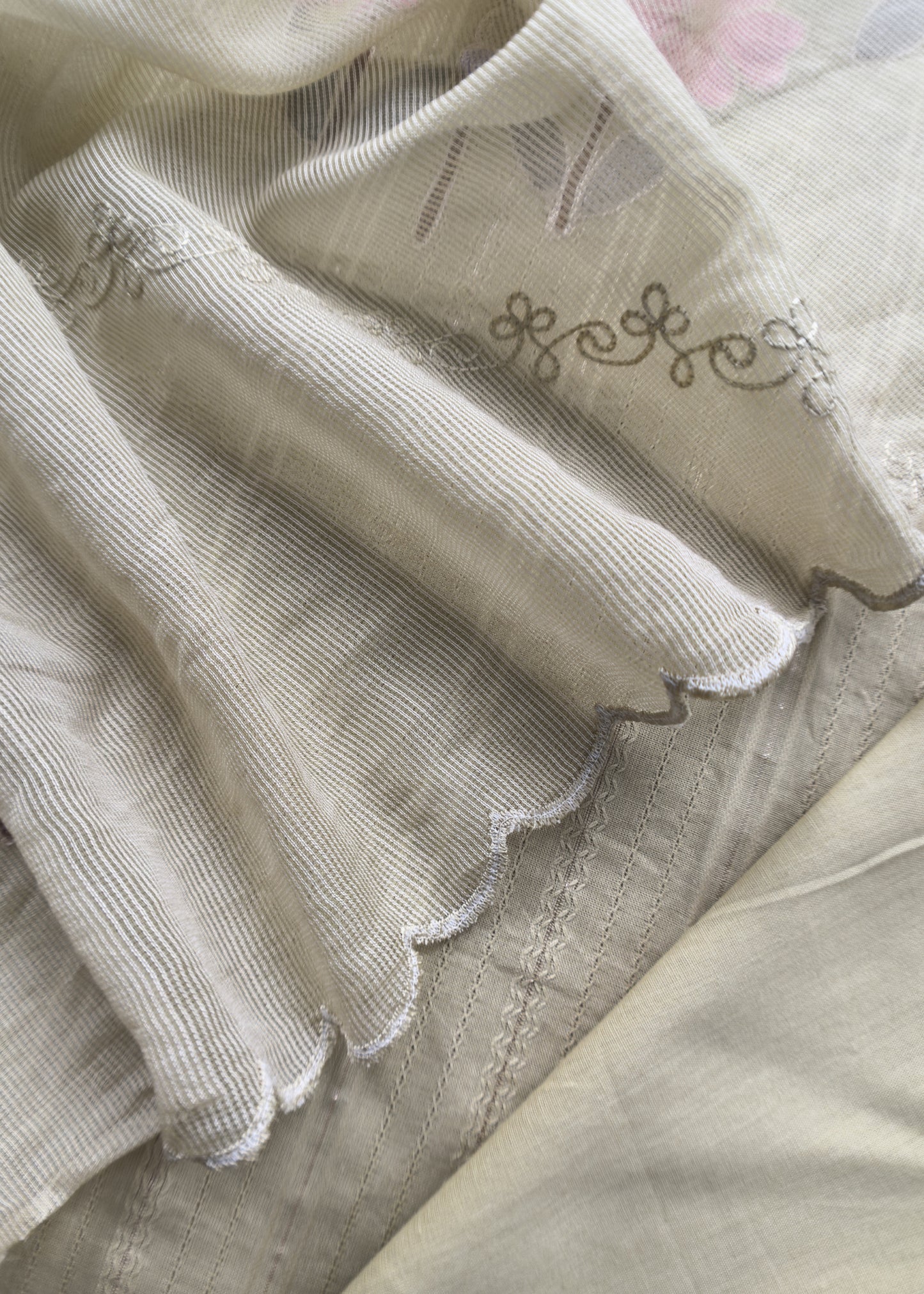 Embroidered Unstiched Cotton Suit With Kota Dupatta